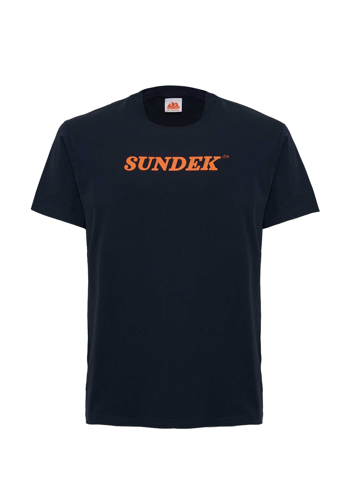 T-Shirt Girocollo Con Logo Navy 02