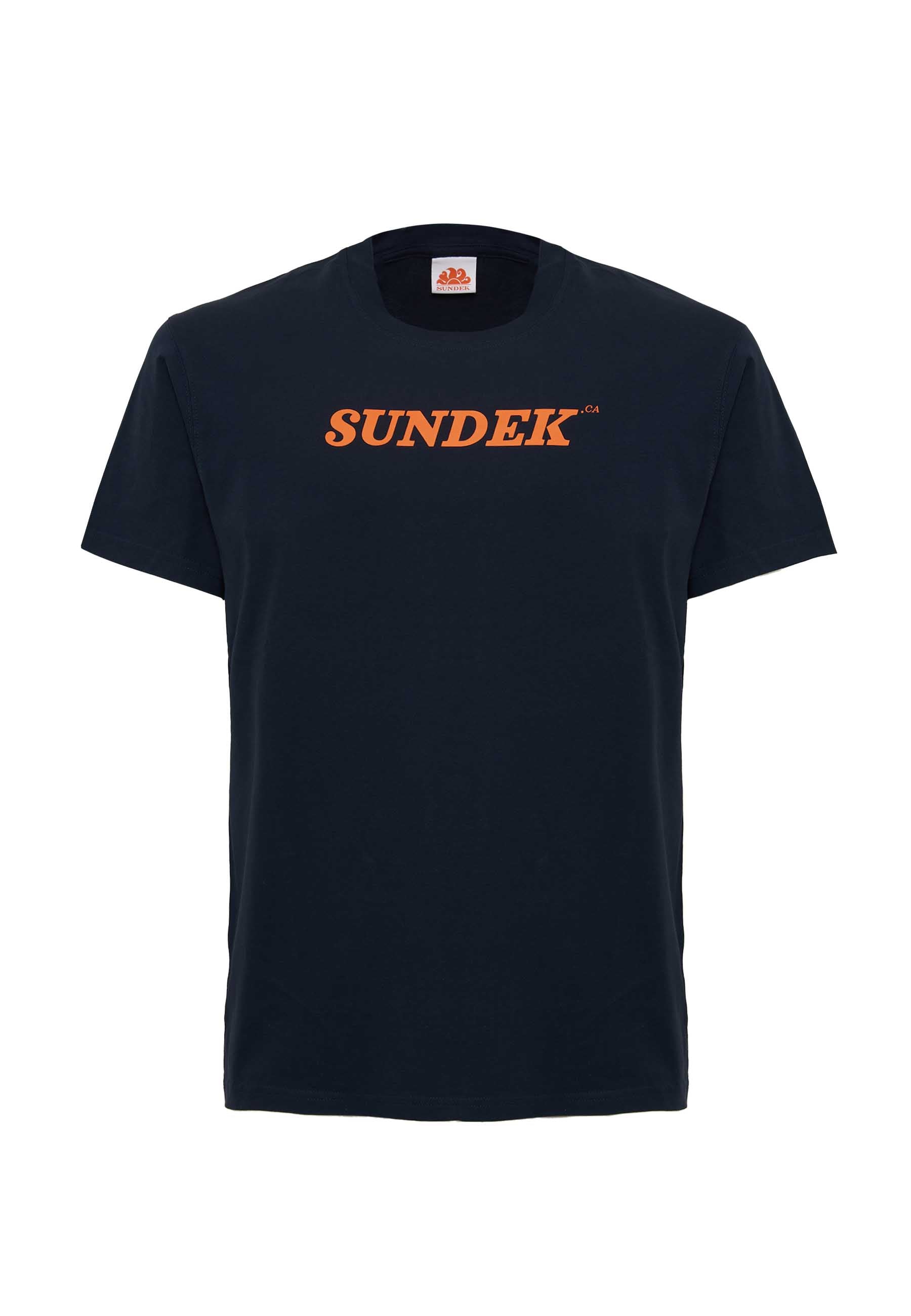 T-Shirt Girocollo Con Logo Navy 02