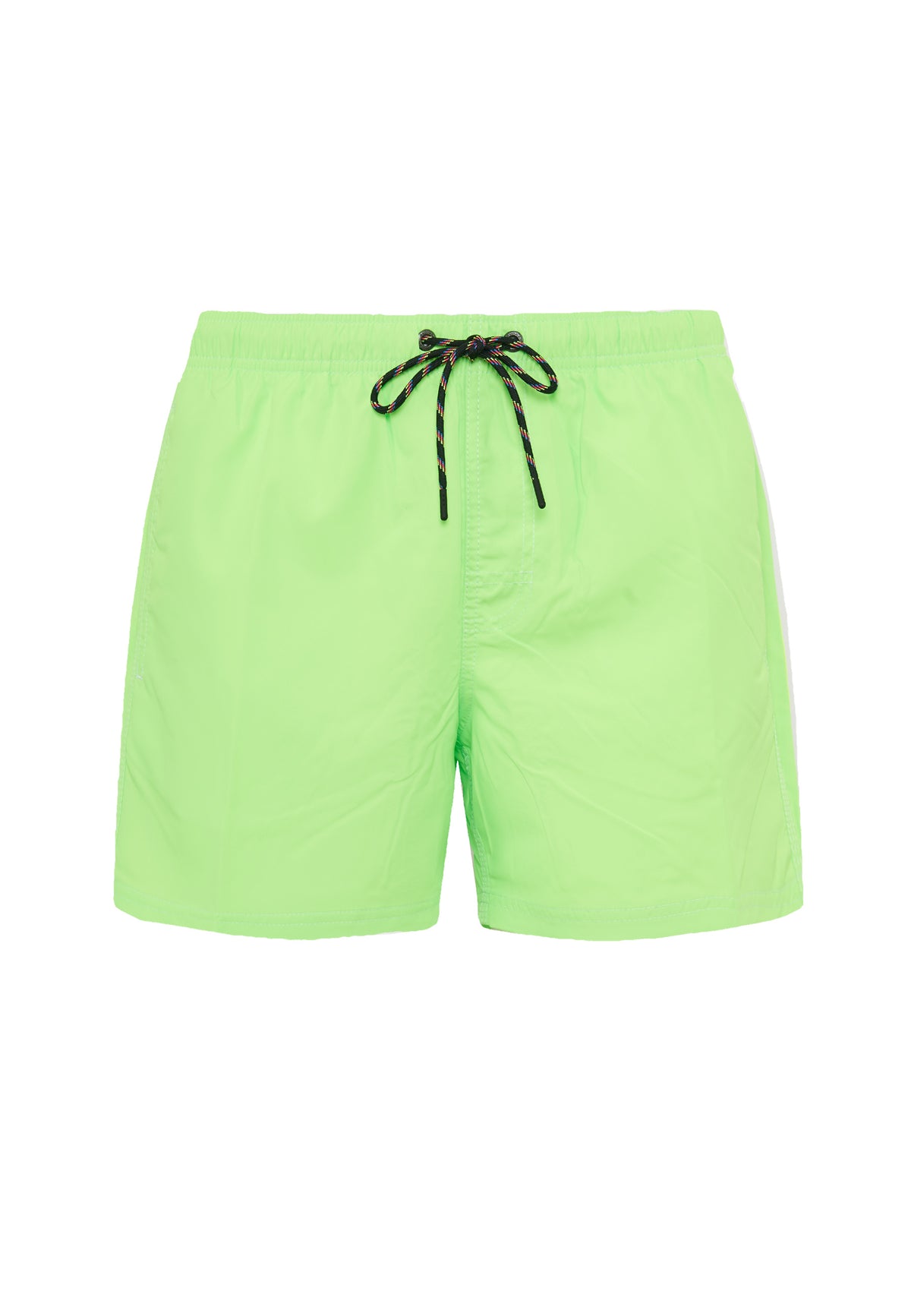 Short Swim Shorts with Elasticated Waist in Repreve Recycled Polyester Fluo Green 01