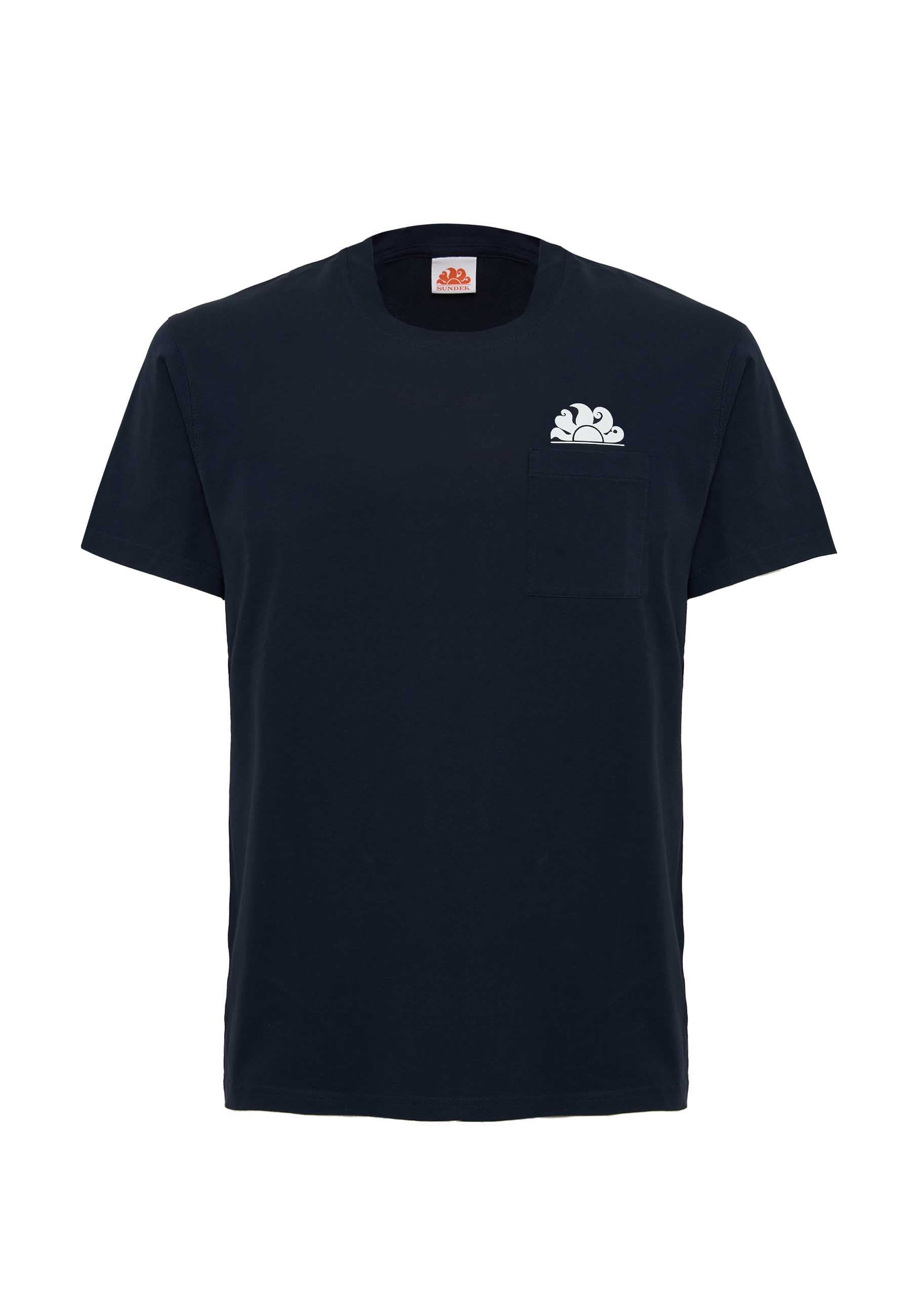 T-Shirt Con Tasca Navy 01