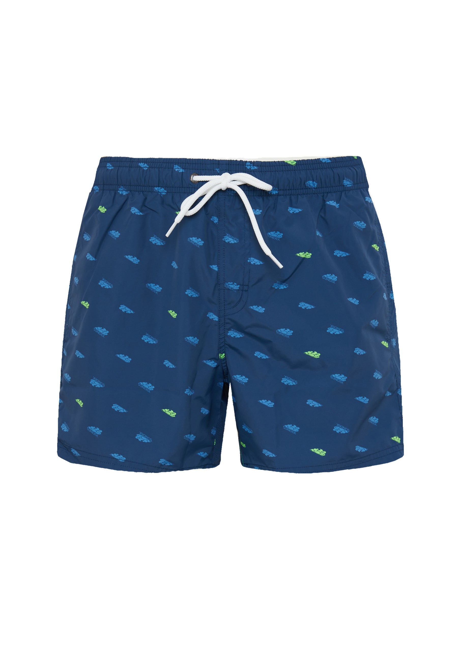Costume Da Bagno Corto Vita Elasticata Stampa Monogram In Poly Riciclato Navy