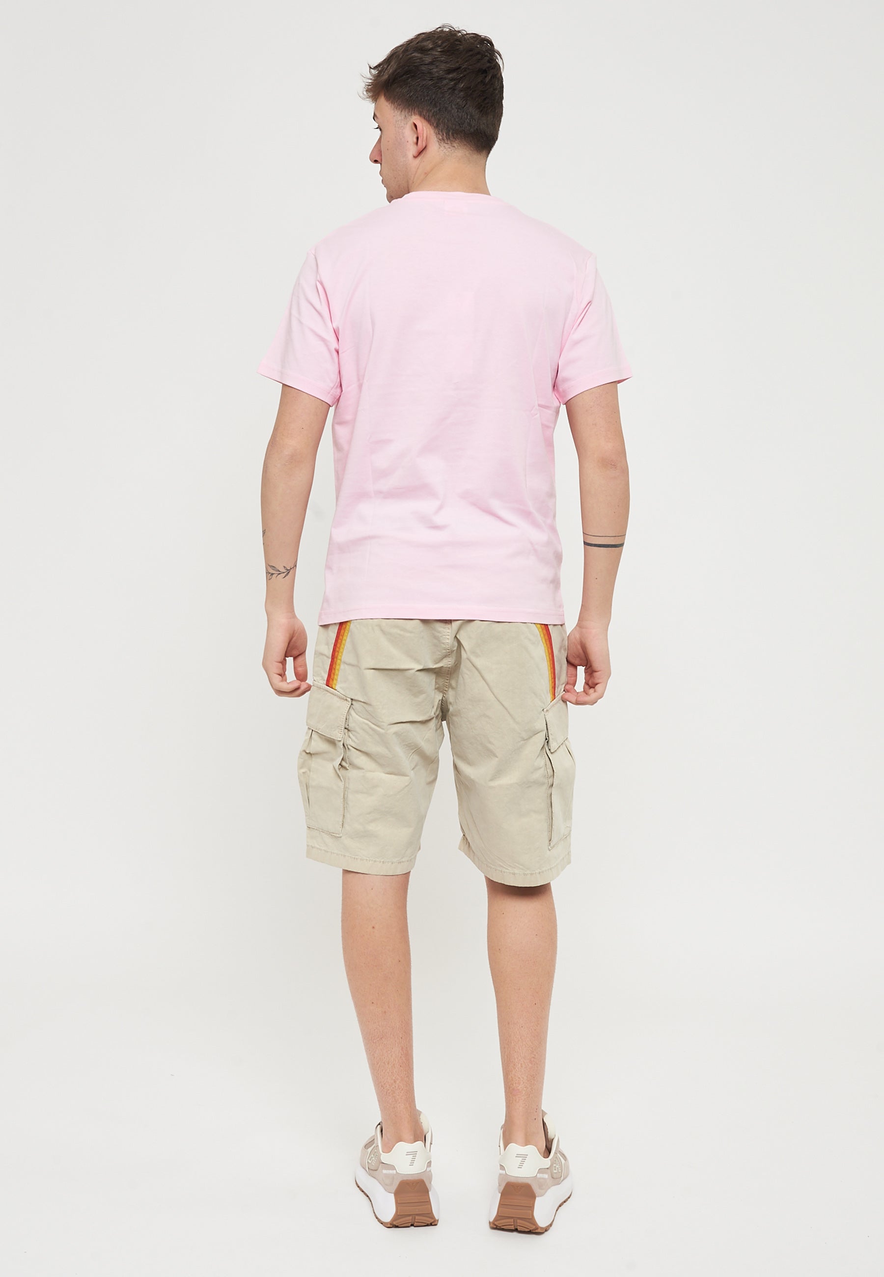 T-Shirt con Scritta Sundek Quartz Pink