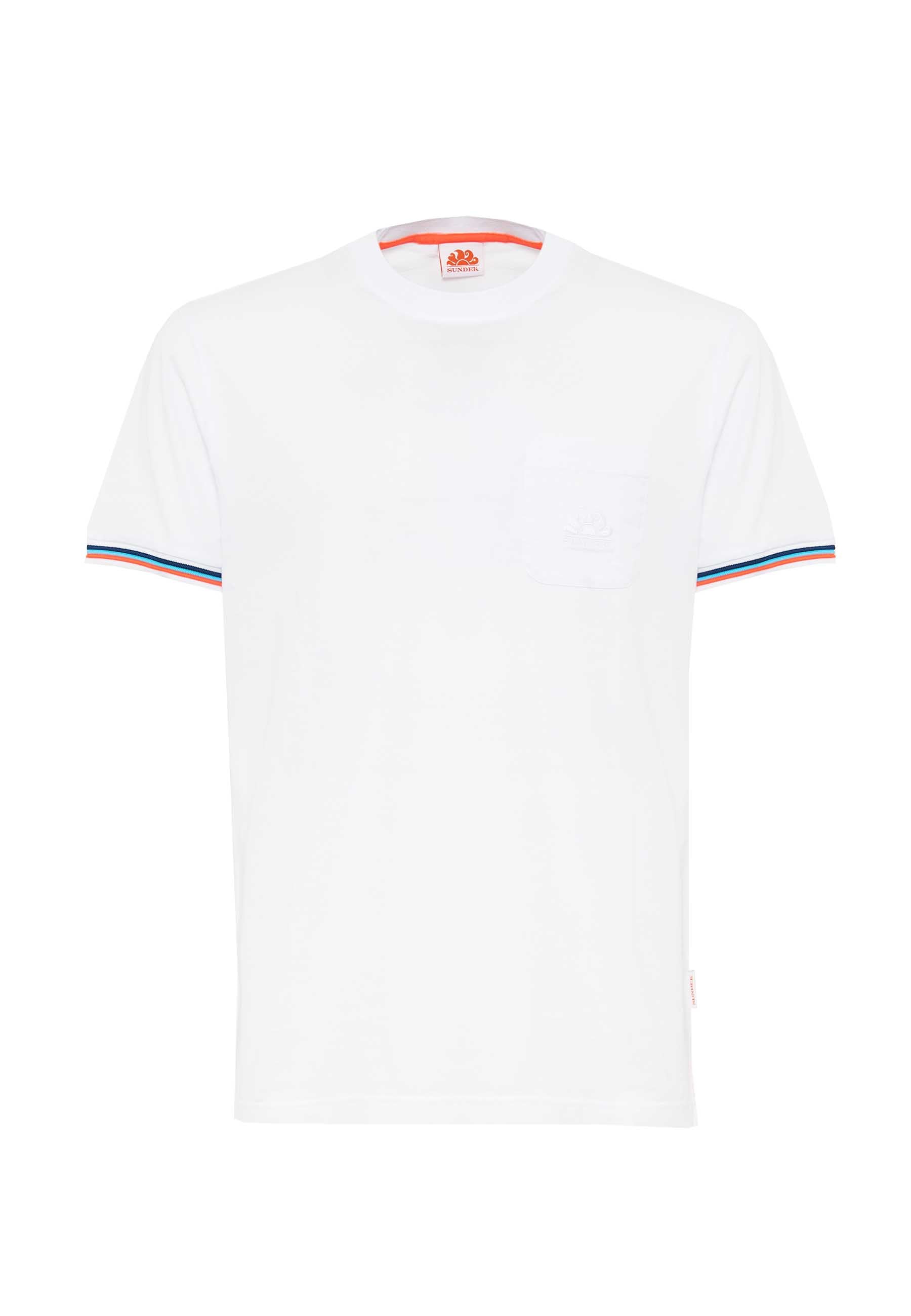 T-Shirt Finn Girocollo Con Taschino White