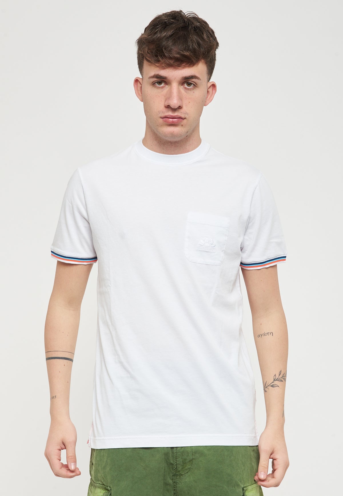 T-Shirt Finn Girocollo Con Taschino White