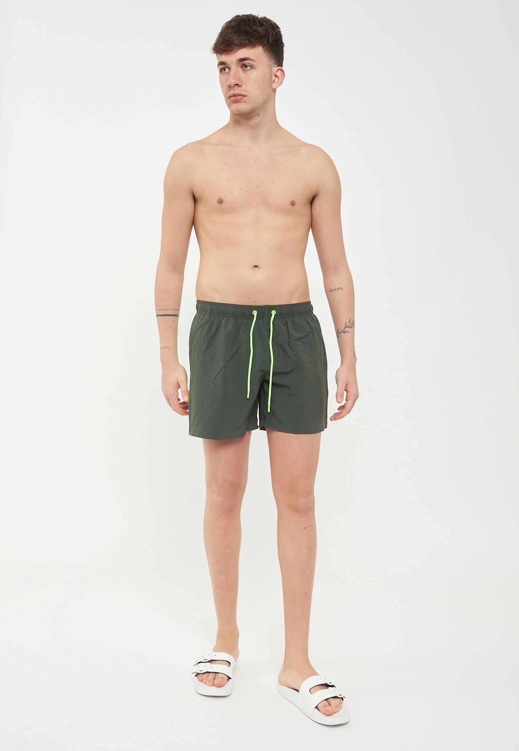 Costume Da Bagno Corto Vita Elasticata Strech Con Tasca Pine 01