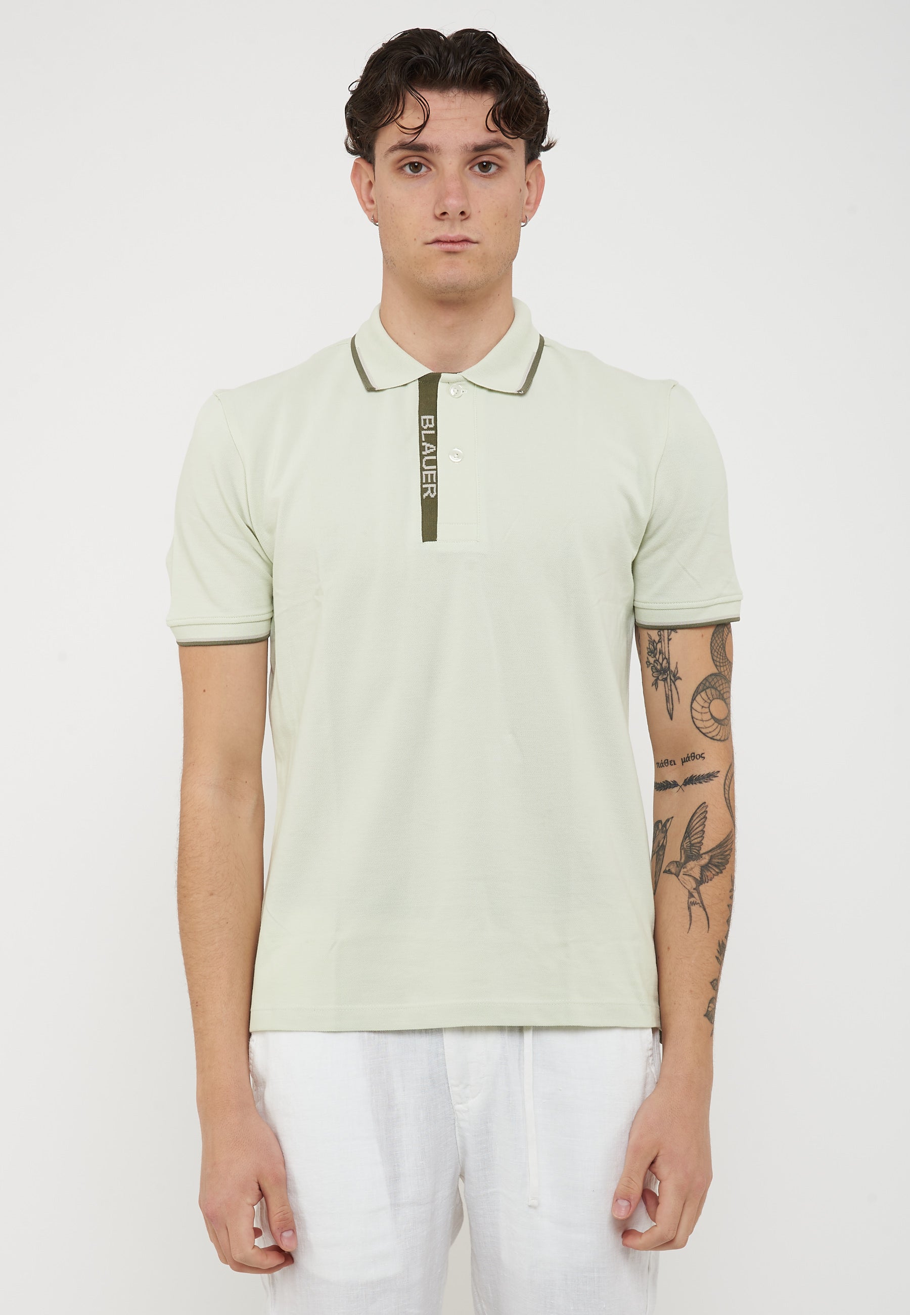 Polo Doppia Riga Logata Parkson Light Green