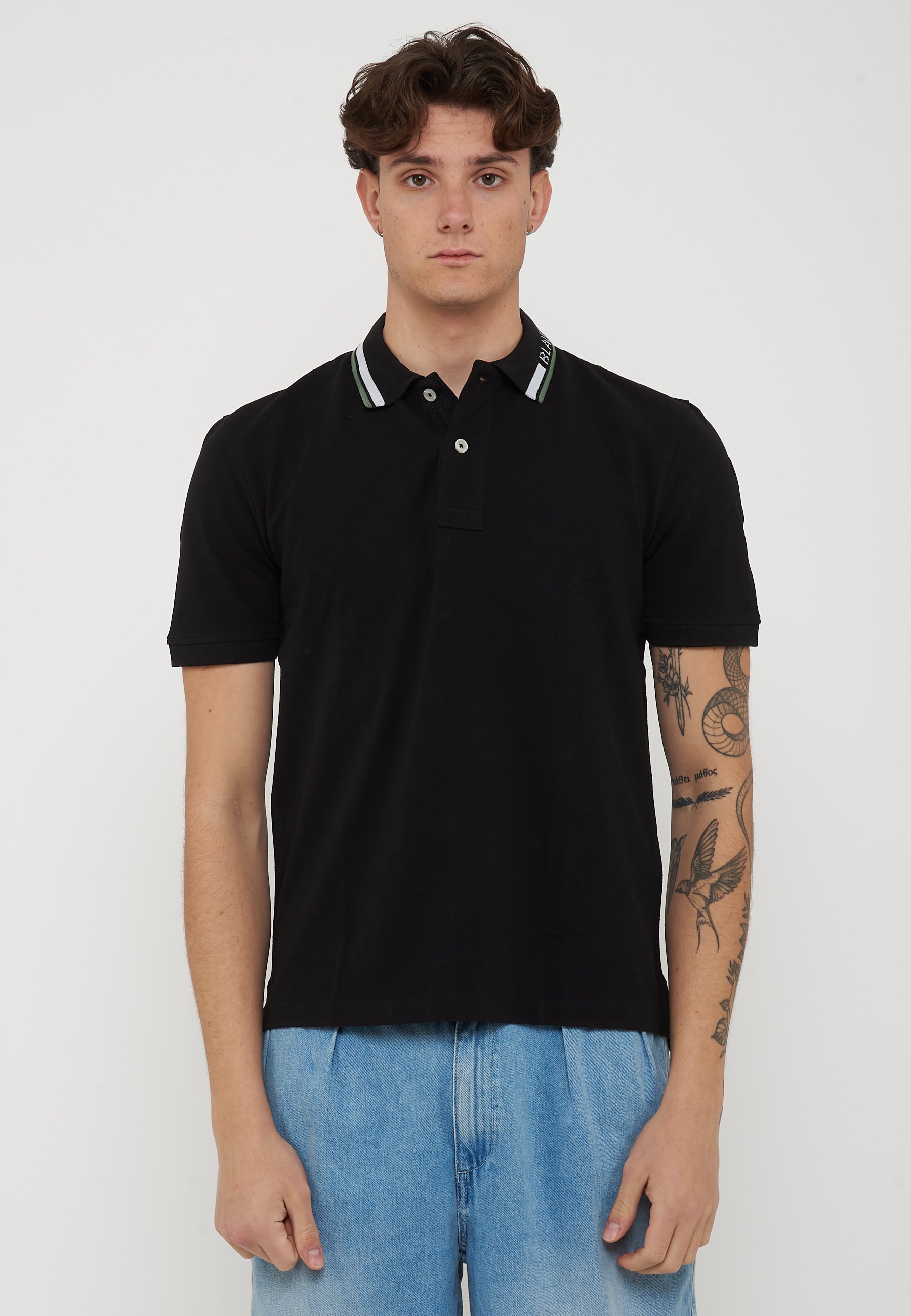 Polo Con Ricamo Sul Colletto Ransom Nero