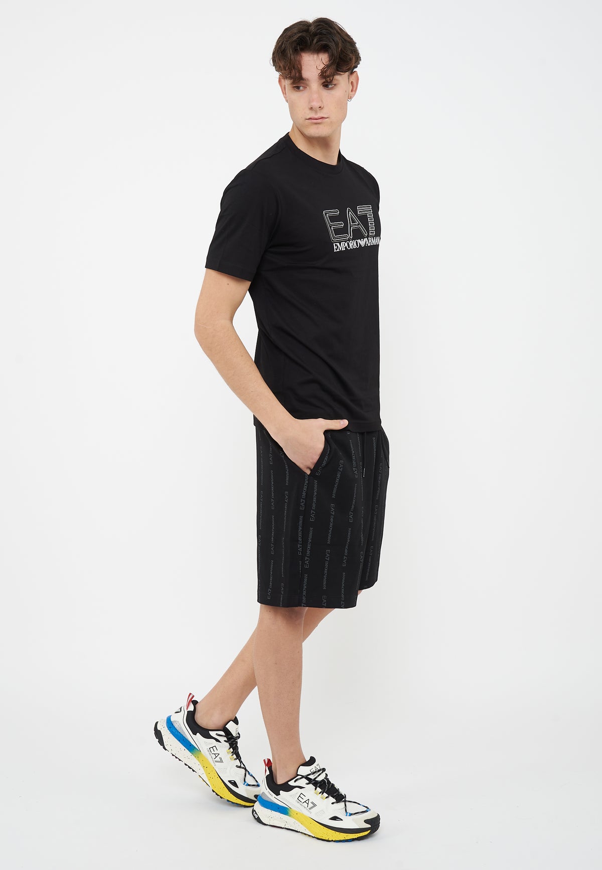 T-shirt girocollo Visibility in jersey di cotone Black