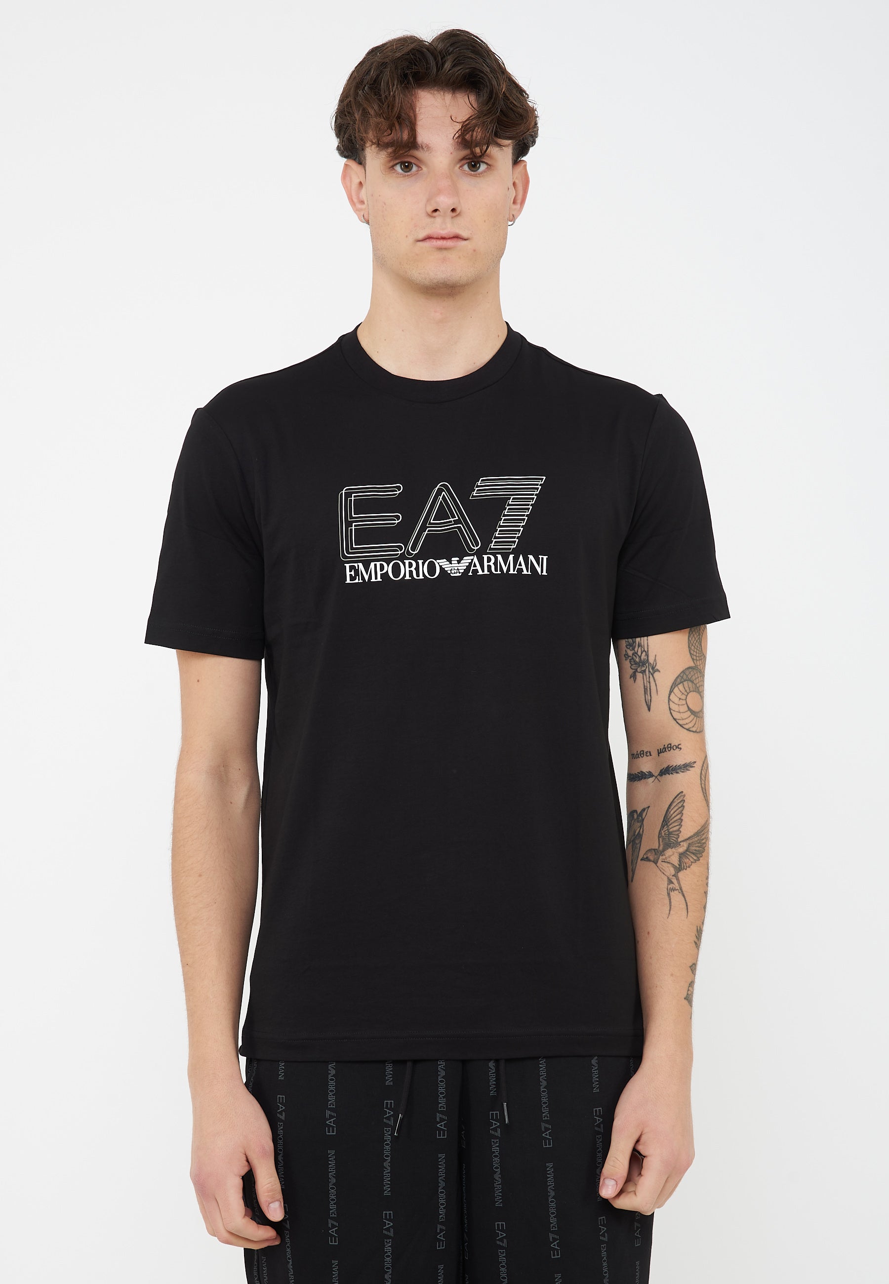 T-shirt girocollo Visibility in jersey di cotone Black