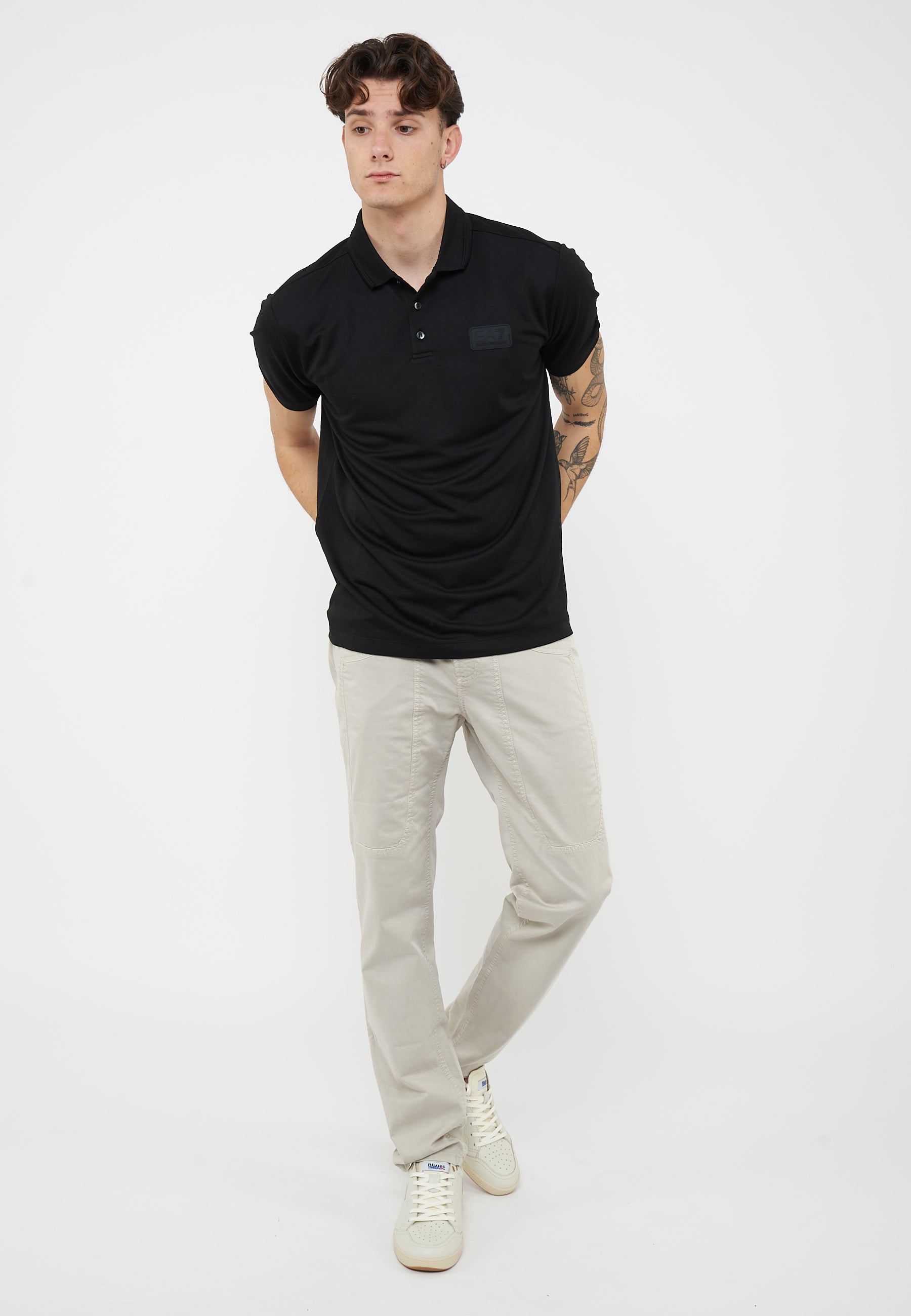Polo Lux Identity in misto modal Black