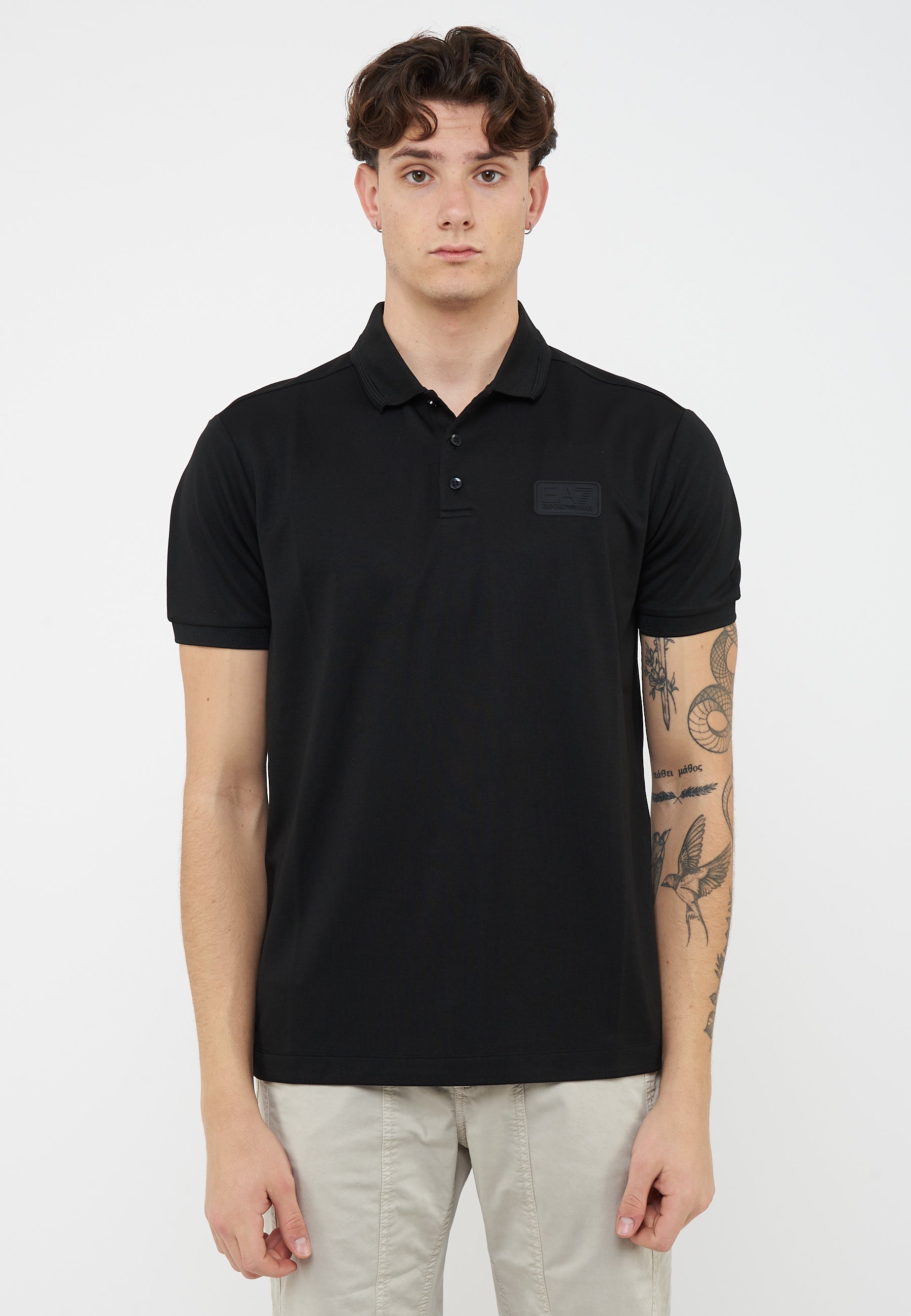 Polo Lux Identity in misto modal Black