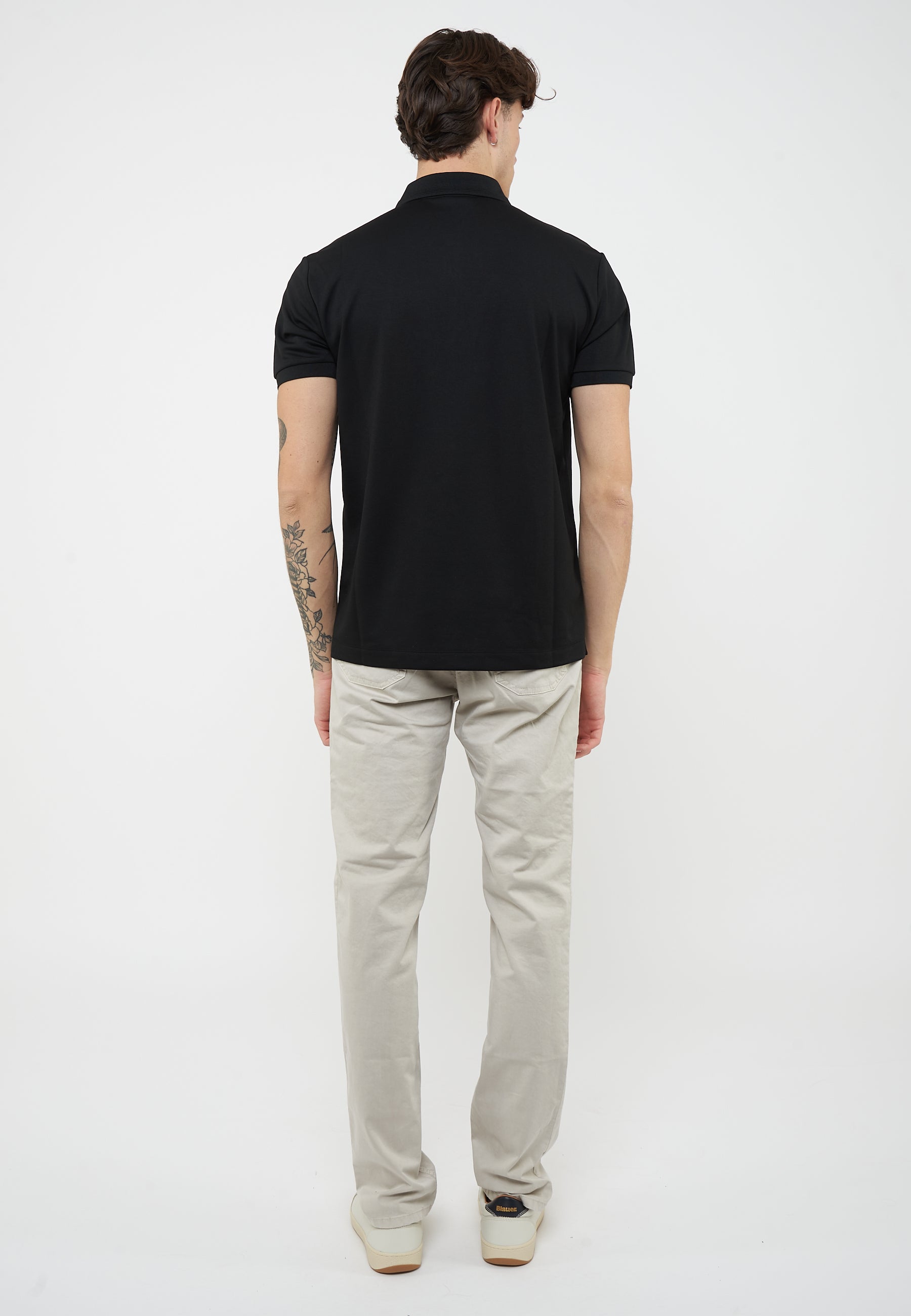 Polo Lux Identity in misto modal Black