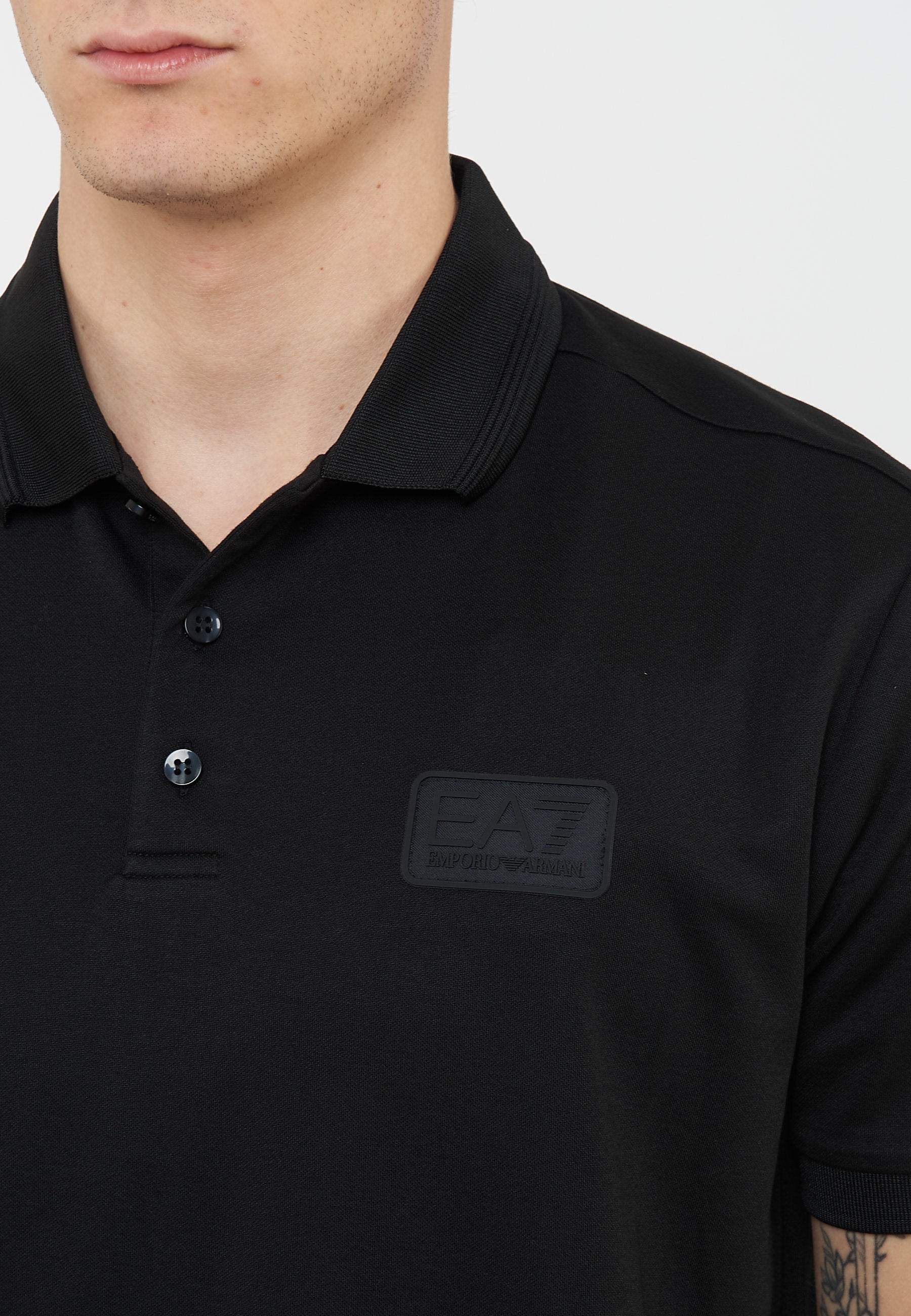 Polo Lux Identity in misto modal Black