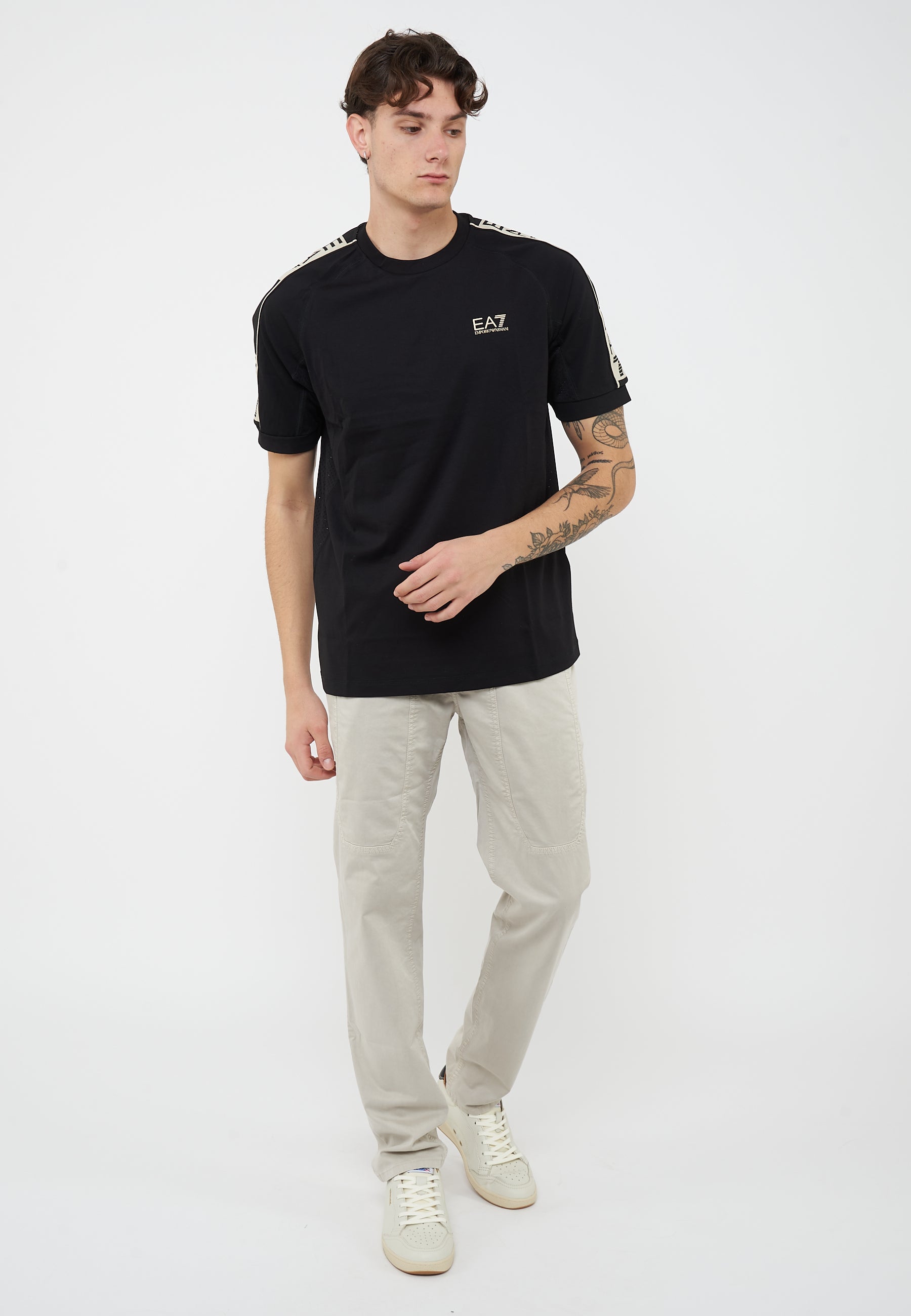 T-shirt Graphic Series in misto viscosa stretch Black<BR/>