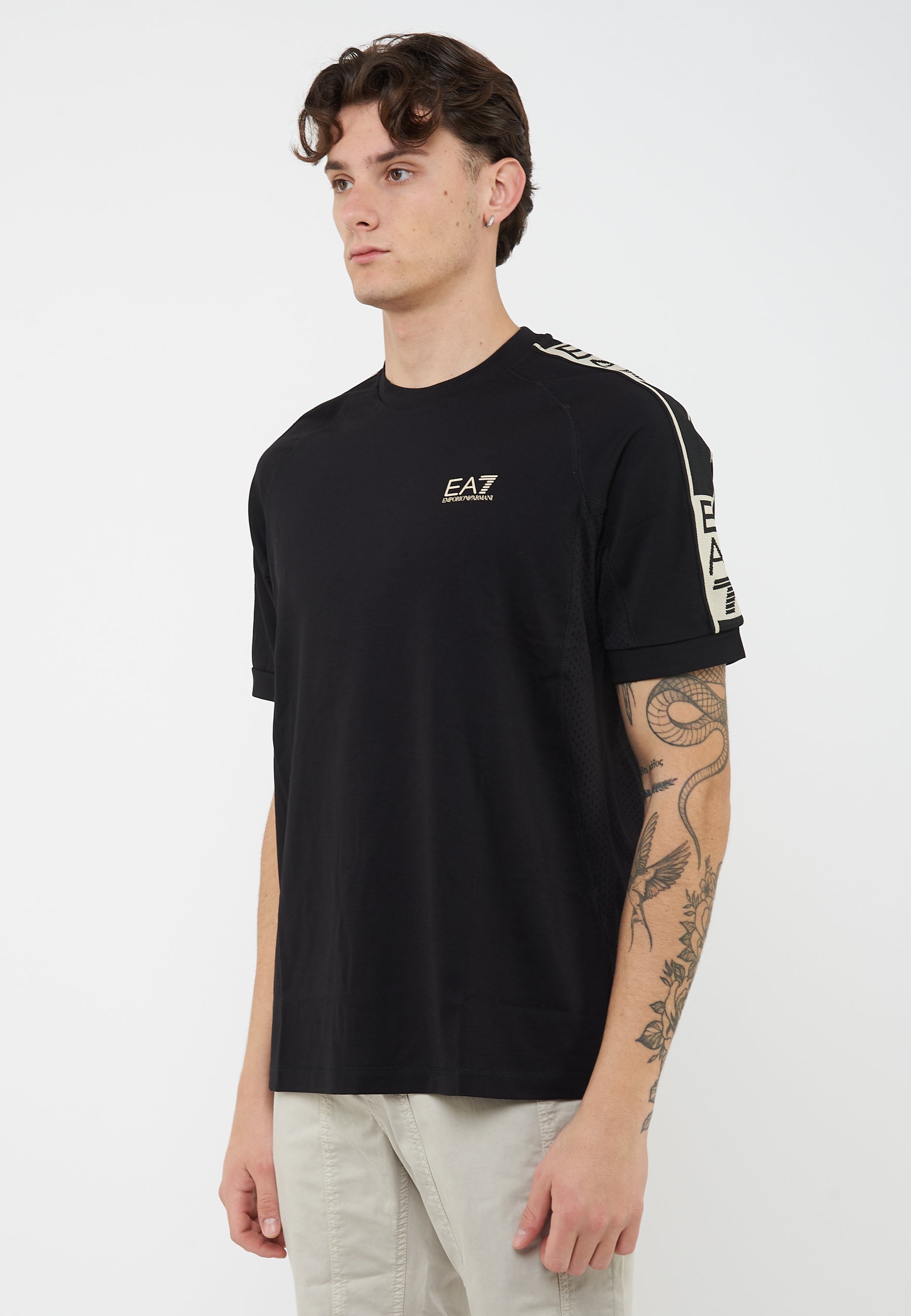 T-shirt Graphic Series in misto viscosa stretch Black<BR/>