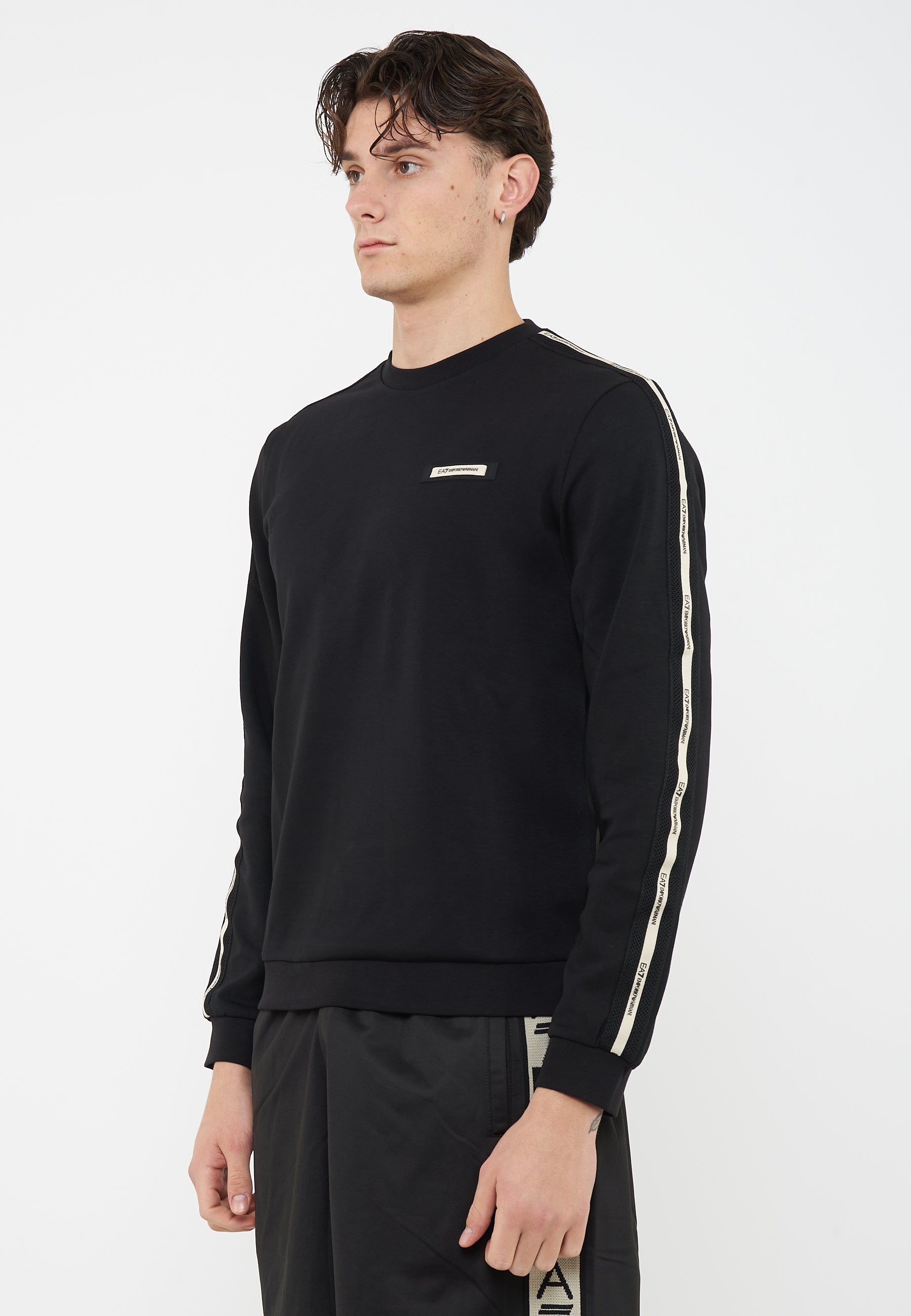 Felpa Logo Series in interlok di misto cotone Black