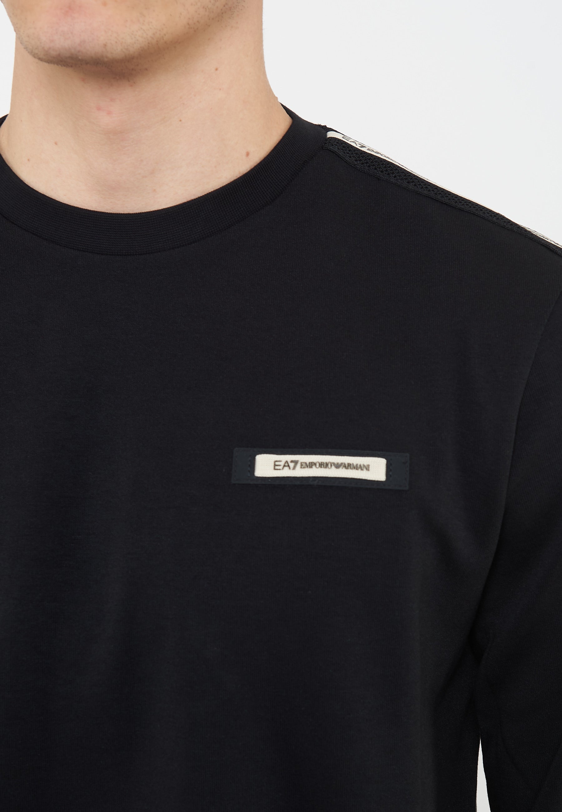 Felpa Logo Series in interlok di misto cotone Black