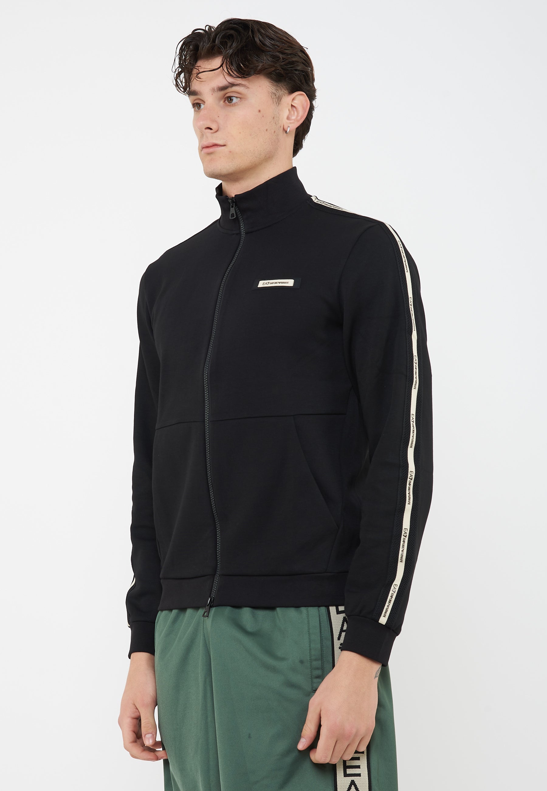Felpa Logo Series in interlok di misto cotone Black