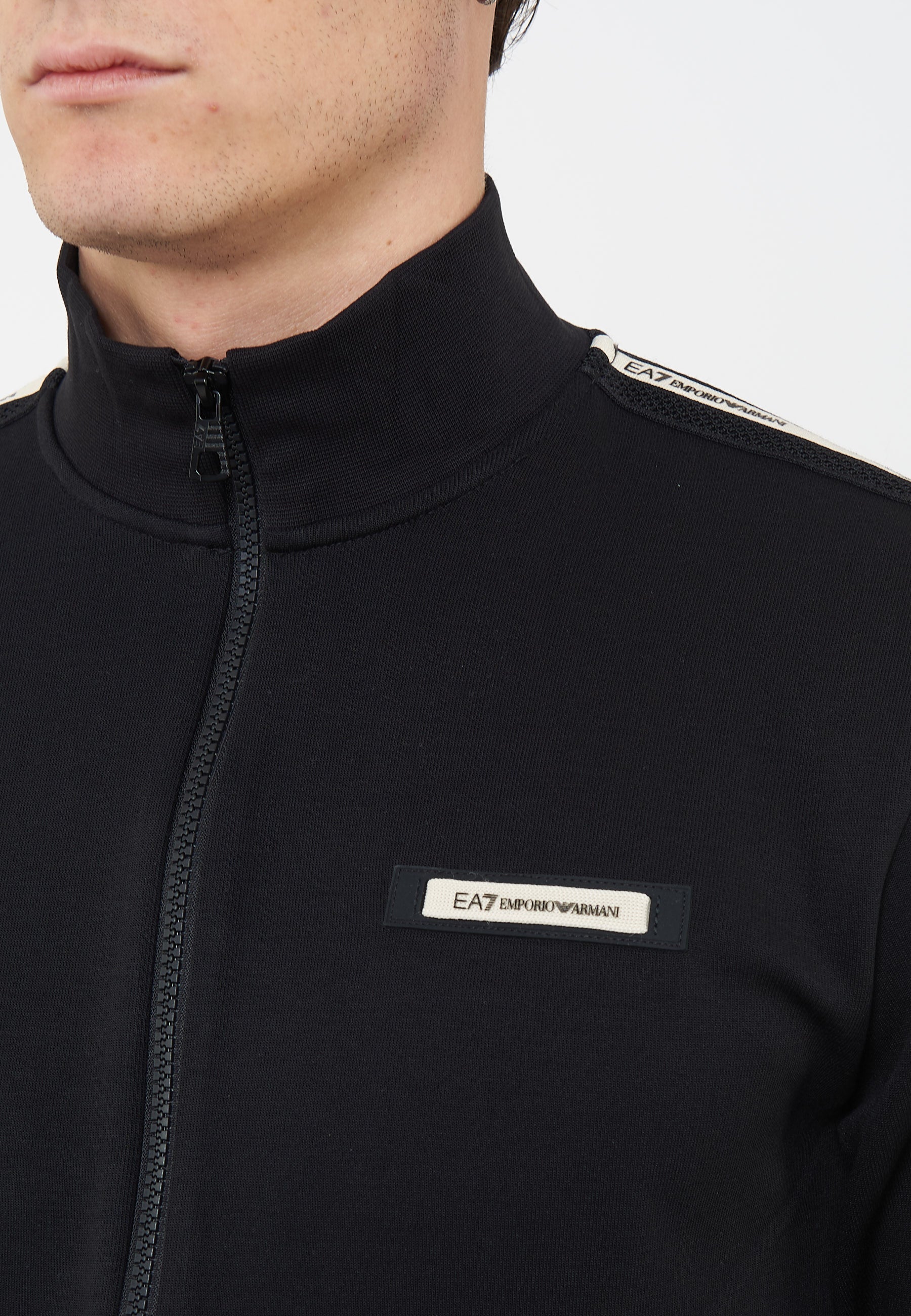 Felpa Logo Series in interlok di misto cotone Black