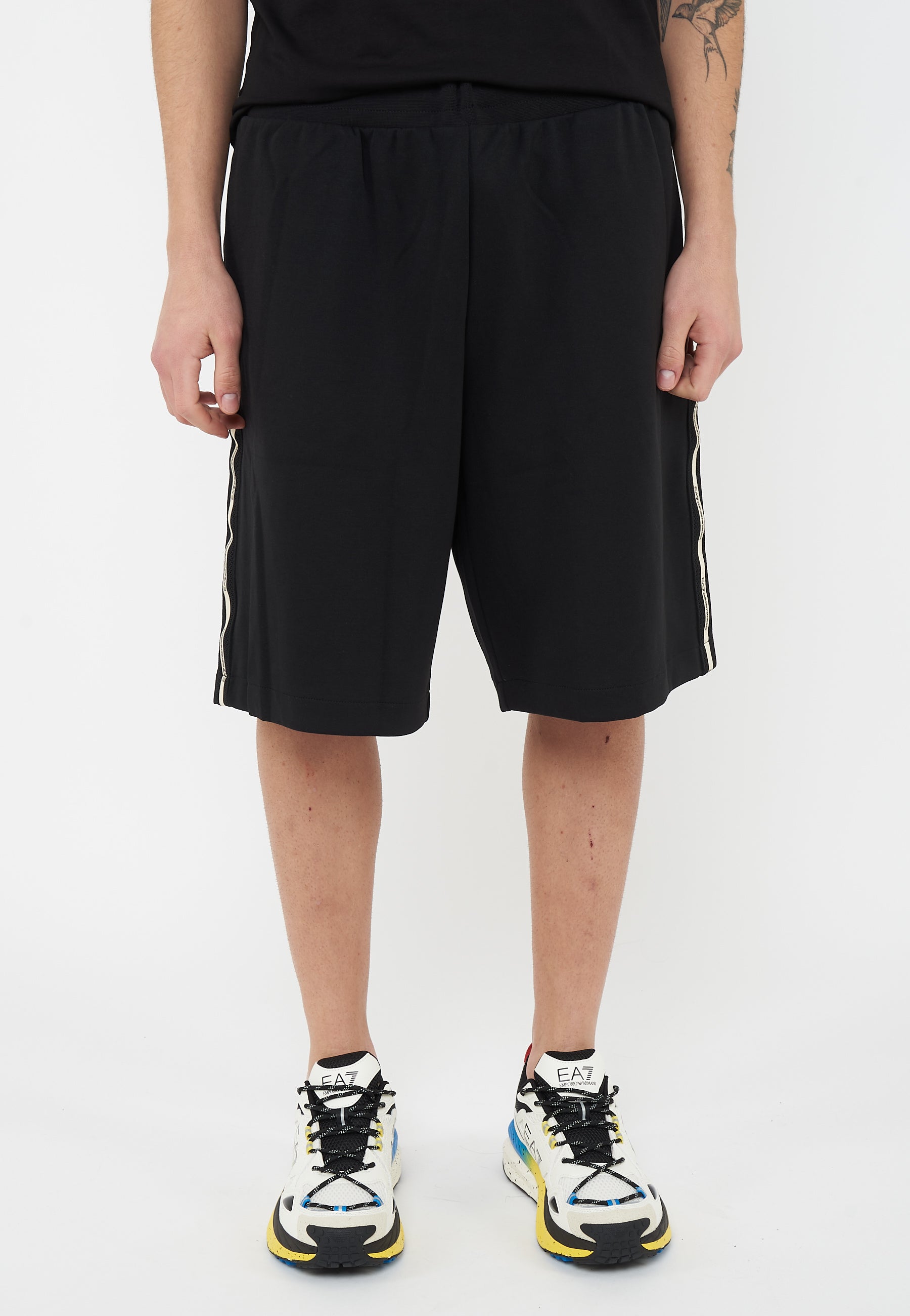 Bermuda Logo Series in interlok di misto cotone Black