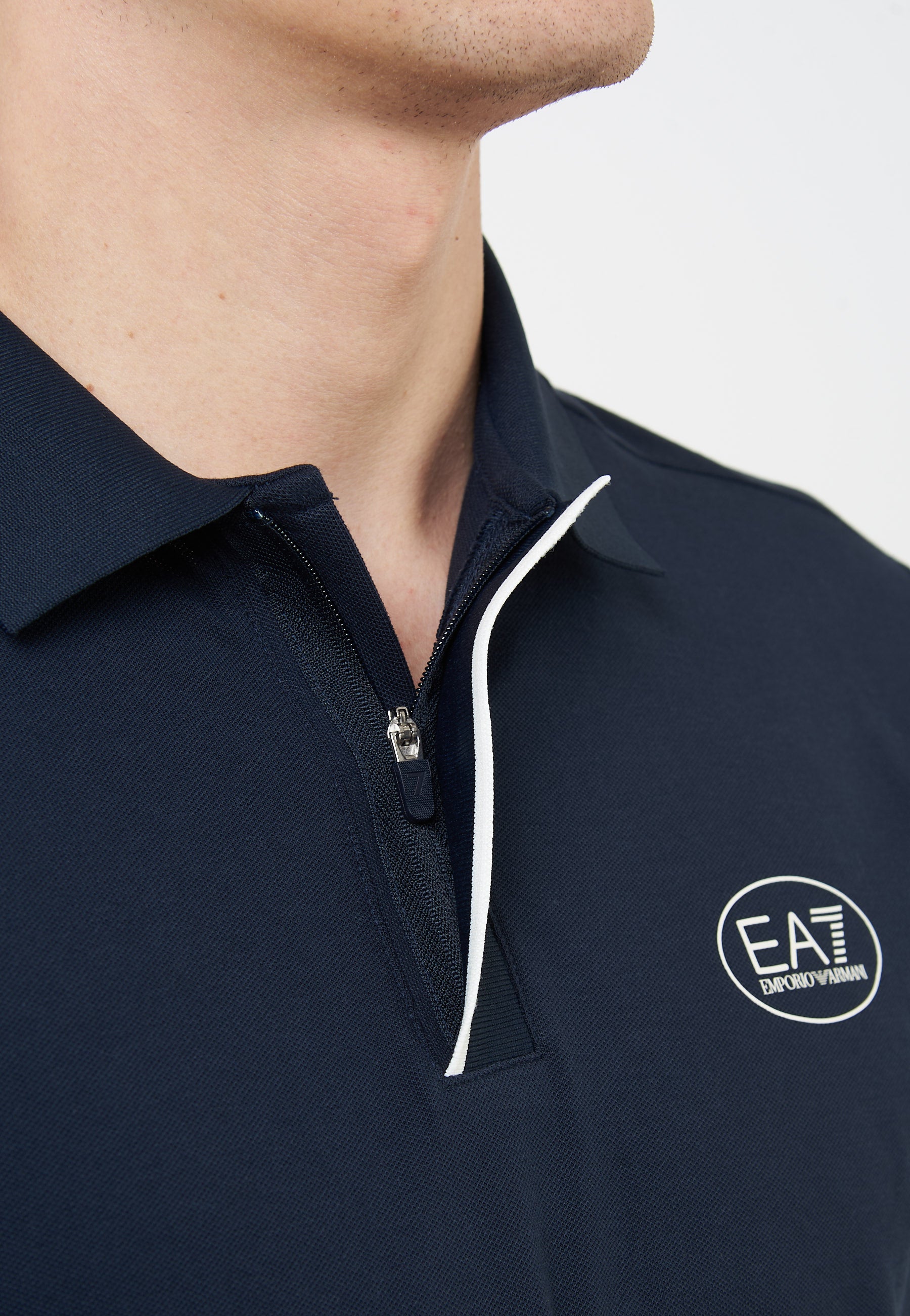Polo Tennis Club in piquet di cotone stretch Blue