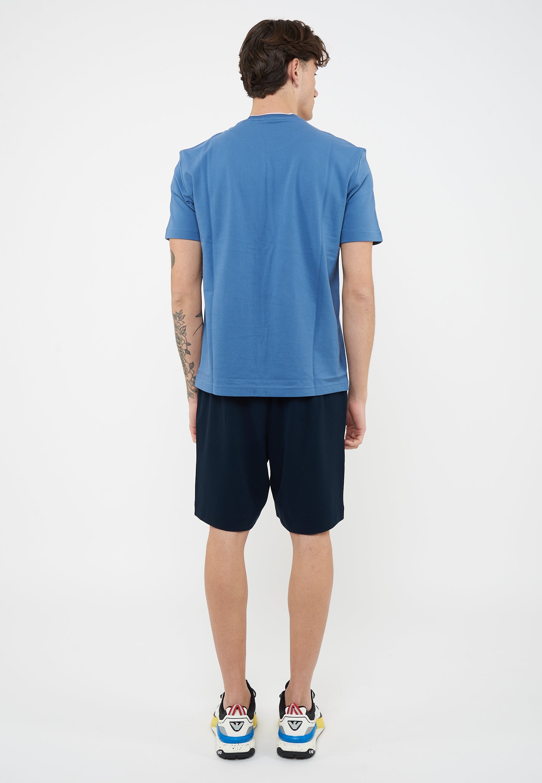 T-Shirt Tennis Club in piquet di cotone stretch Blue Horizone