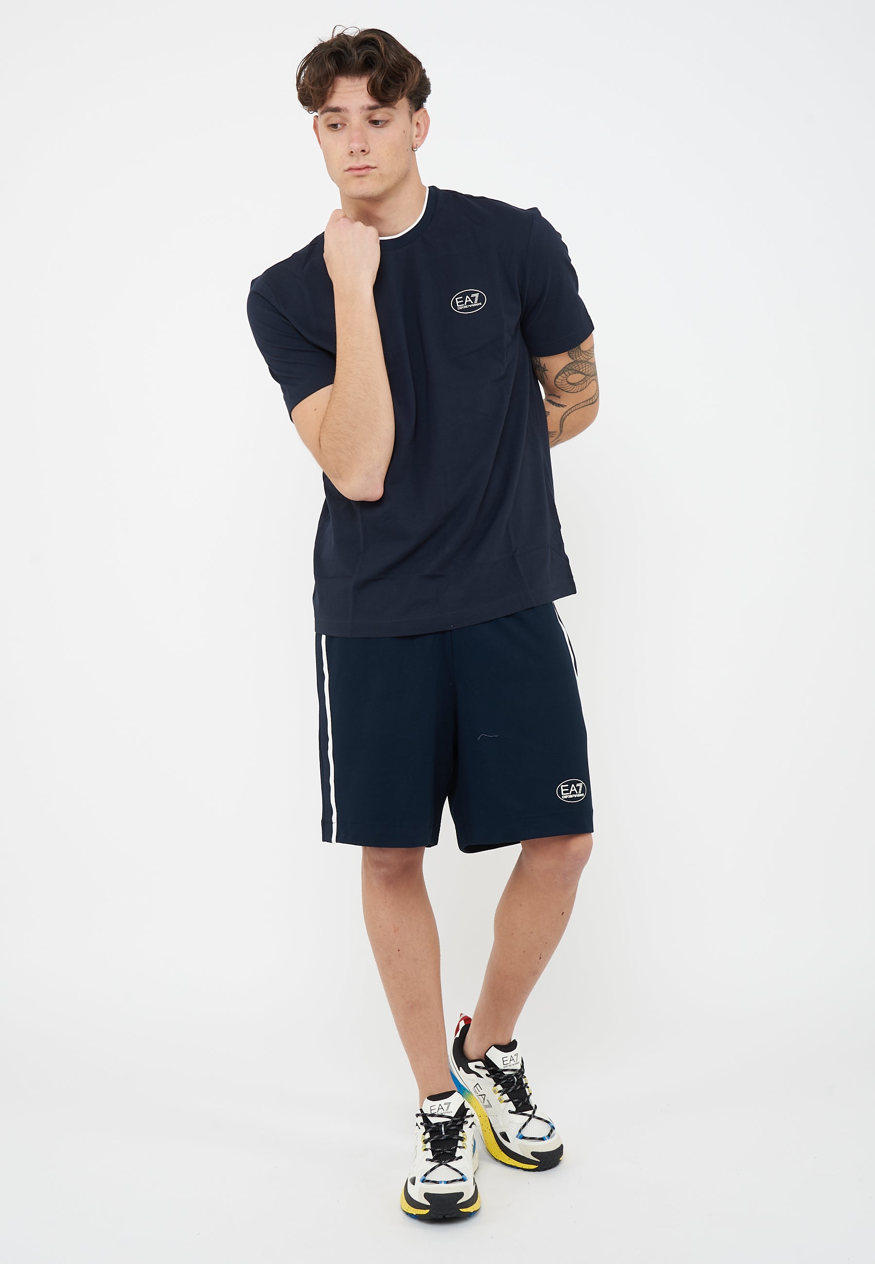T-Shirt Tennis Club in piquet di cotone stretch Blue