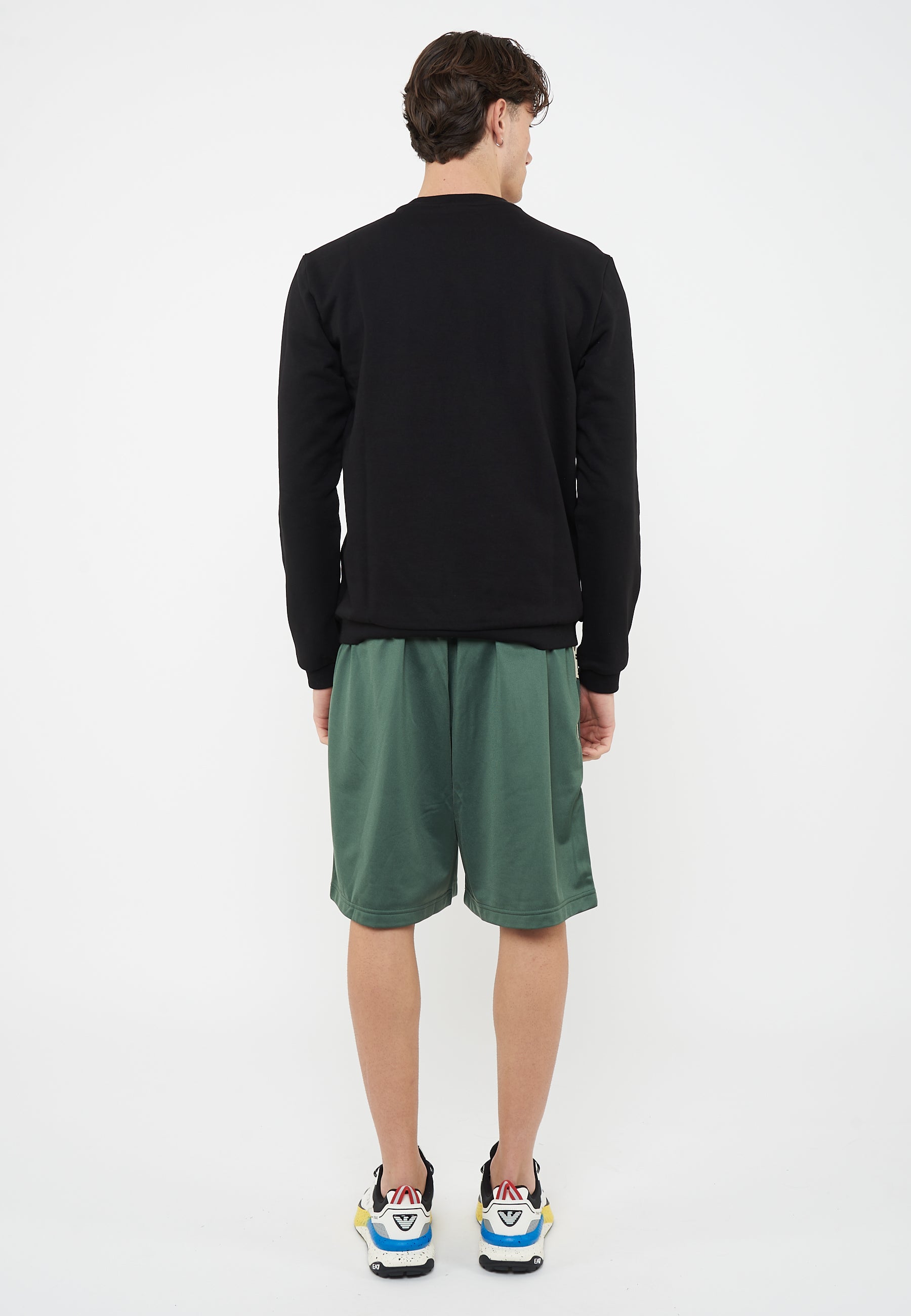 Felpa girocollo Premium Label in cotone Black