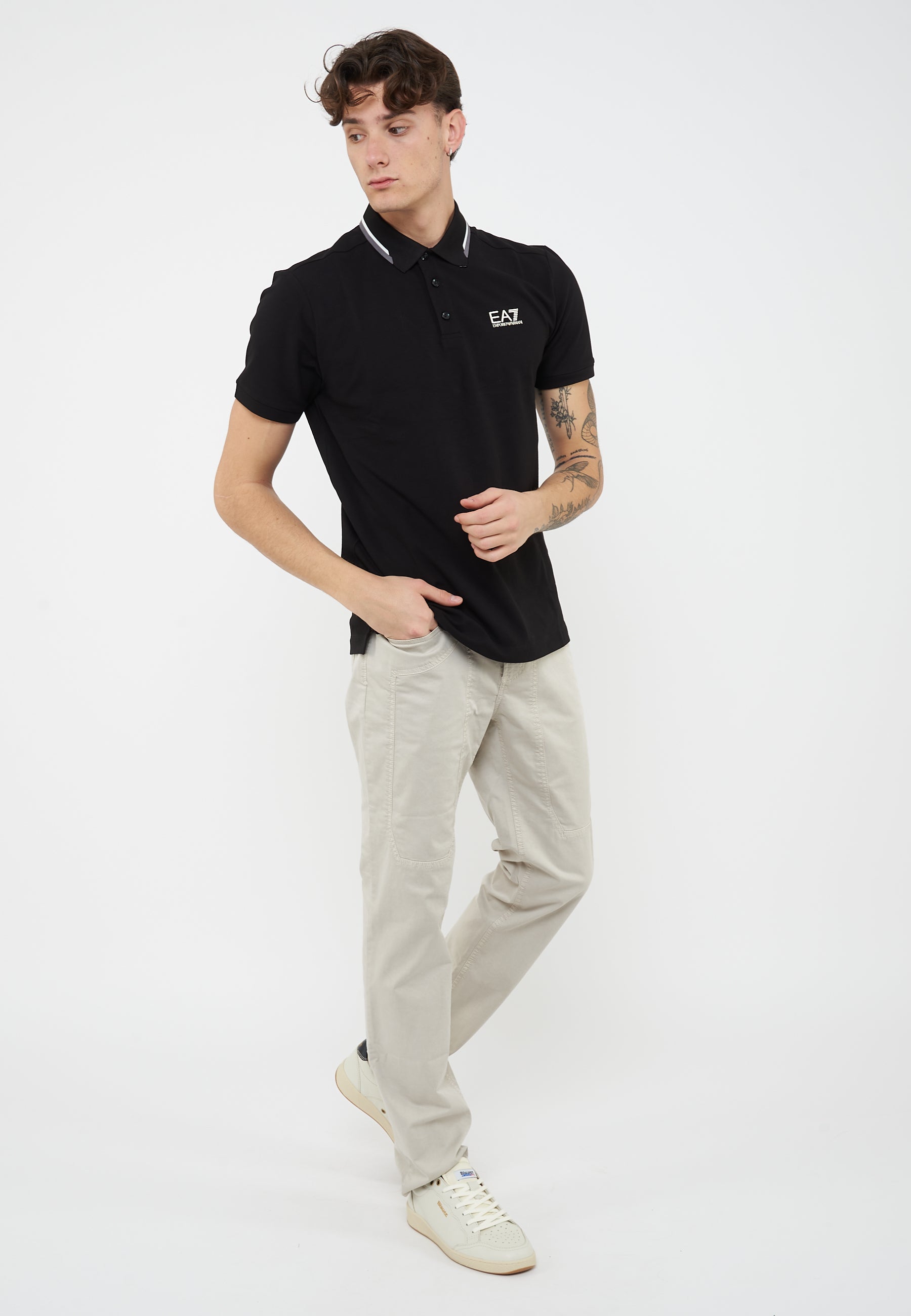 Polo Summer block in cotone stretch Black