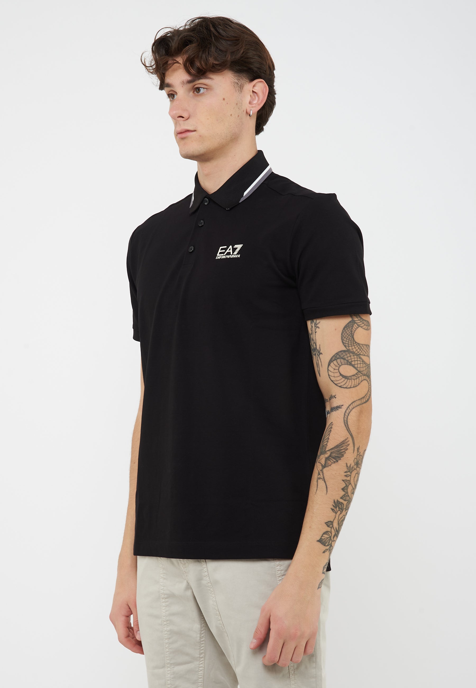 Polo Summer block in cotone stretch Black