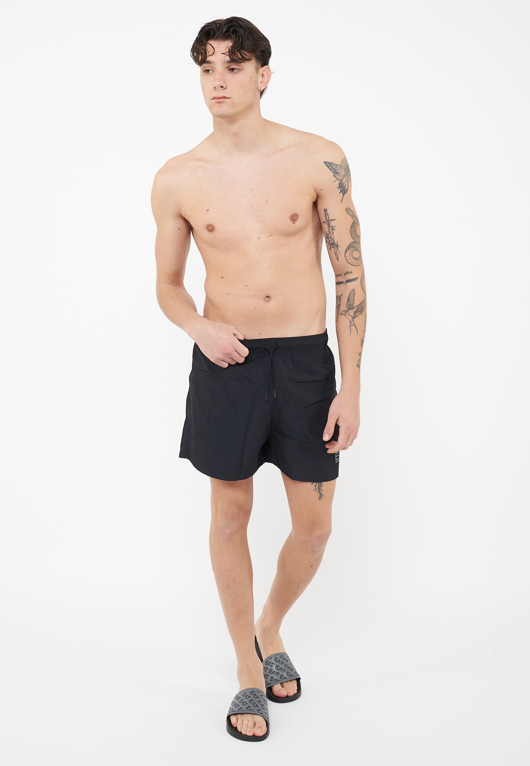 Costume Da Bagno Con Logo Corsican Black Silver