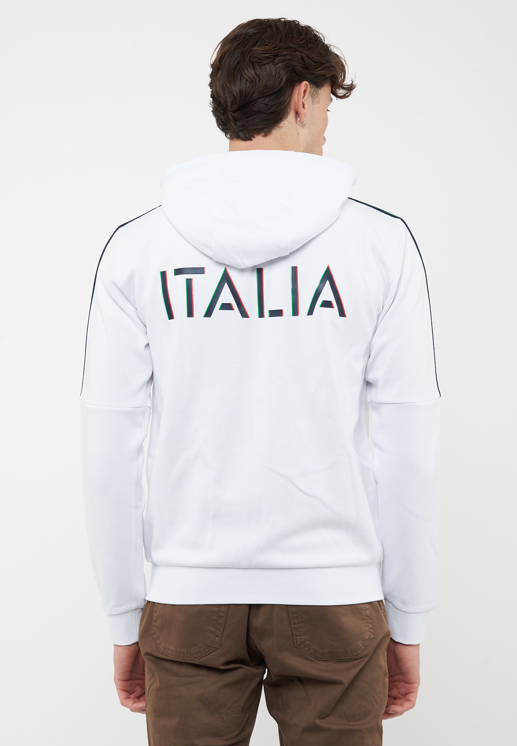 Felpa con cappuccio in jersey Italian Spirit White