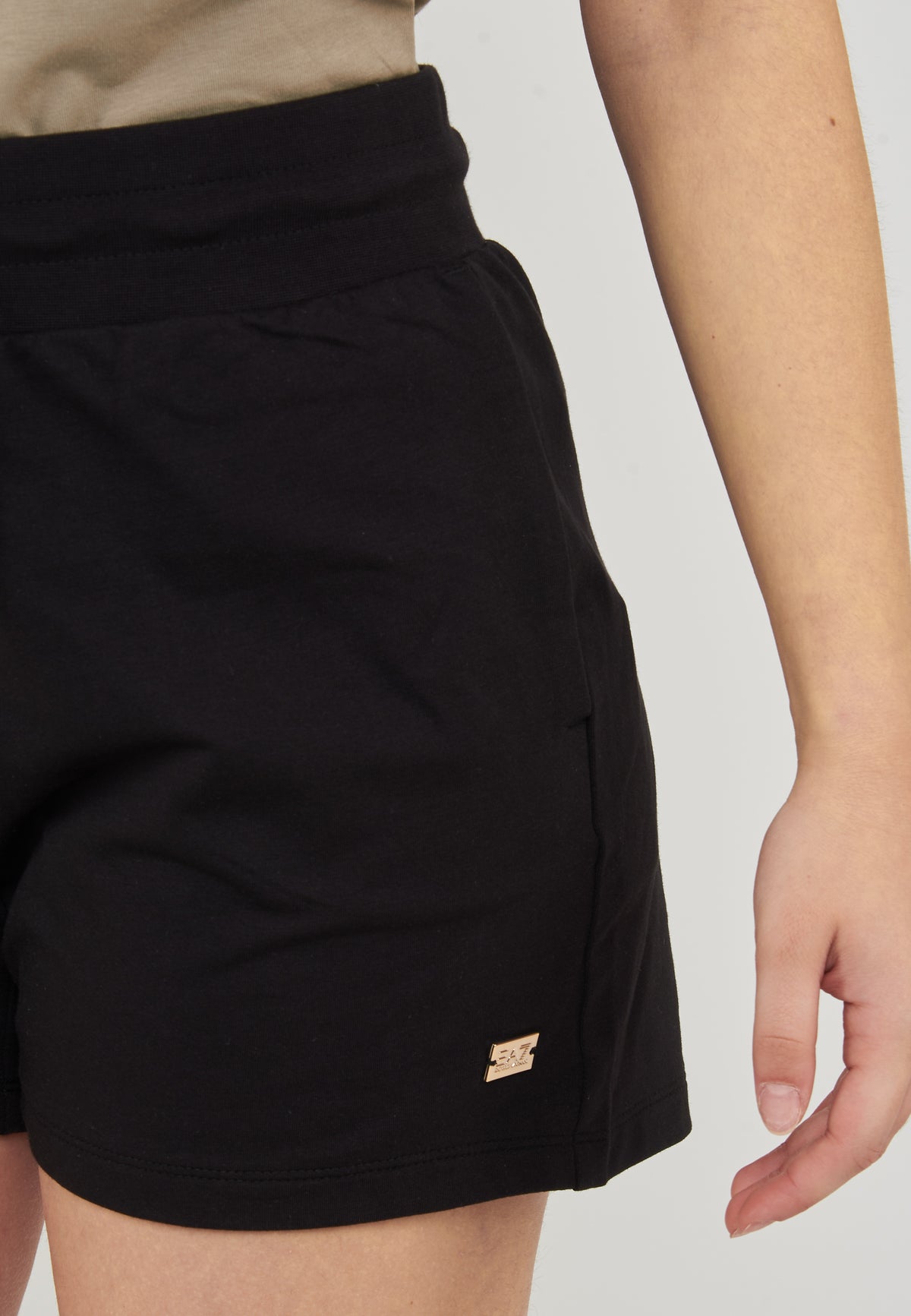 Shorts in felpa con coulisse e logo Core Lady Black