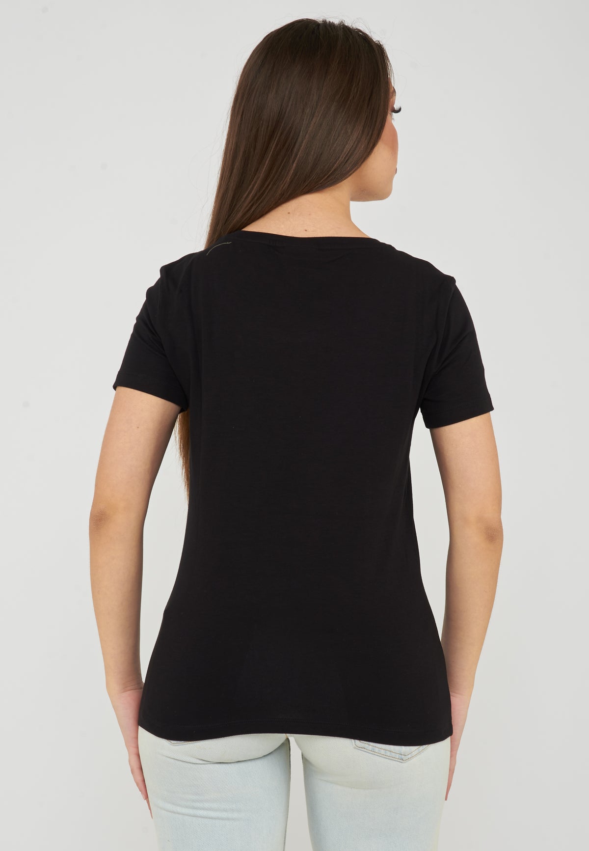 Logo Series Black stretch jersey t-shirt