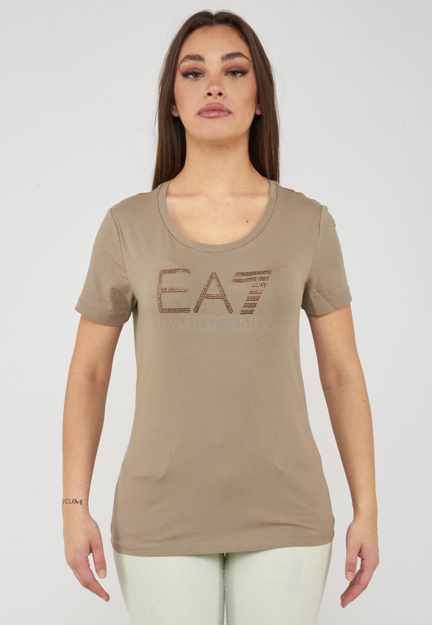 T-shirt in jersey stretch Logo Series Roasted Cashew