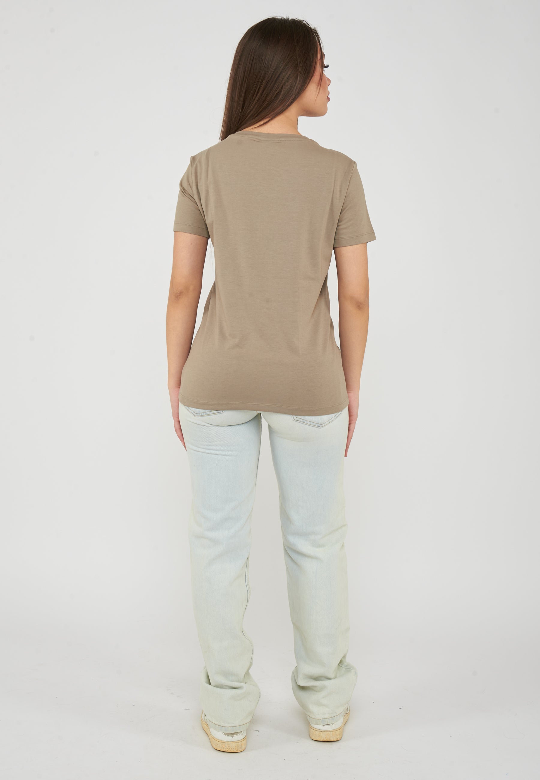 T-shirt in jersey stretch Logo Series Roasted Cashew