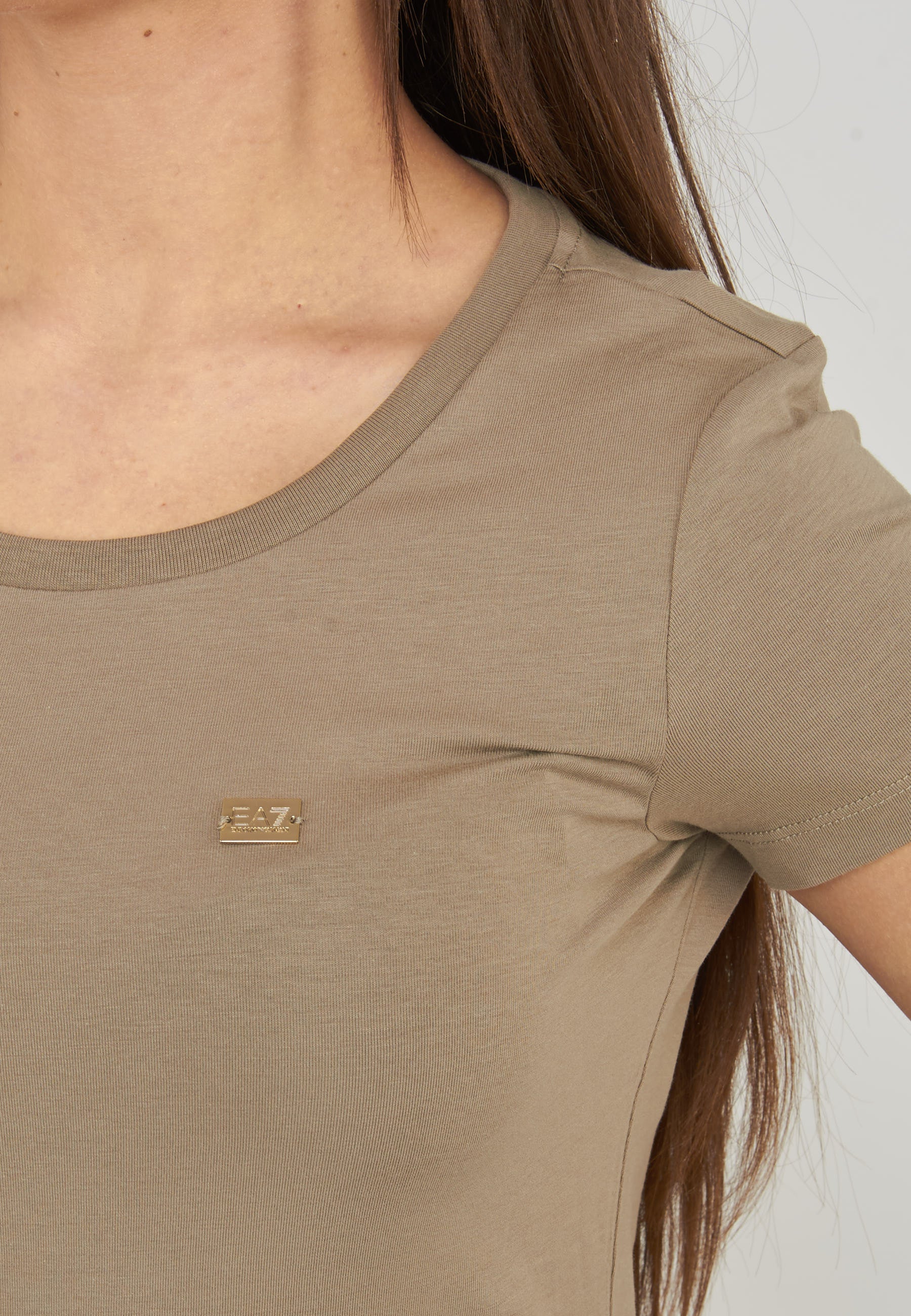 T-shirt Core Lady vestibilità slim in jersey cotone Roasted Cashew