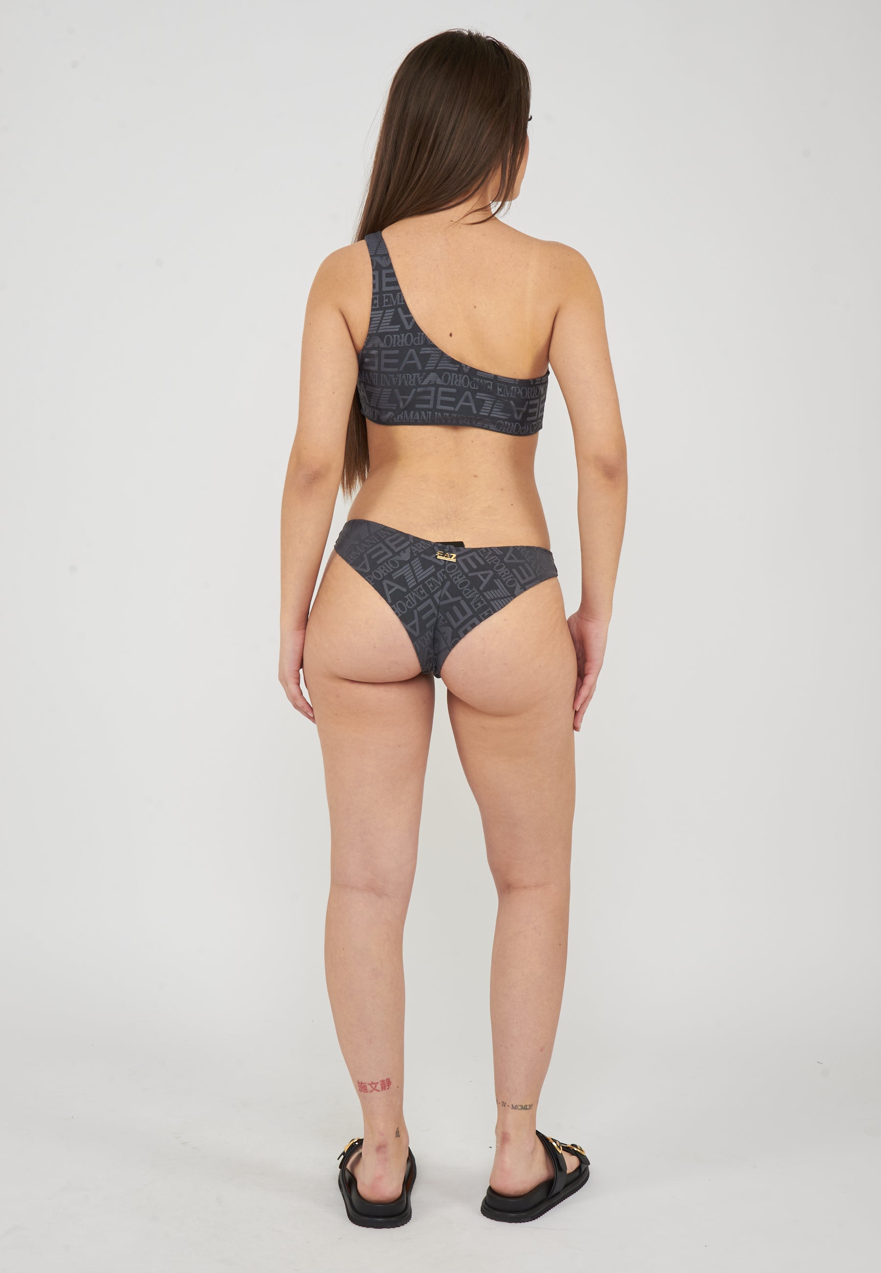 Bikini monospalla stampa monogram fancy grey