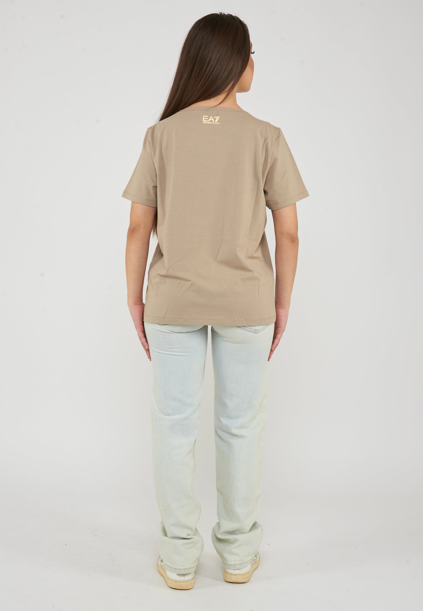 T-shirt Logo Series in jersey di cotone stretch Aluminium