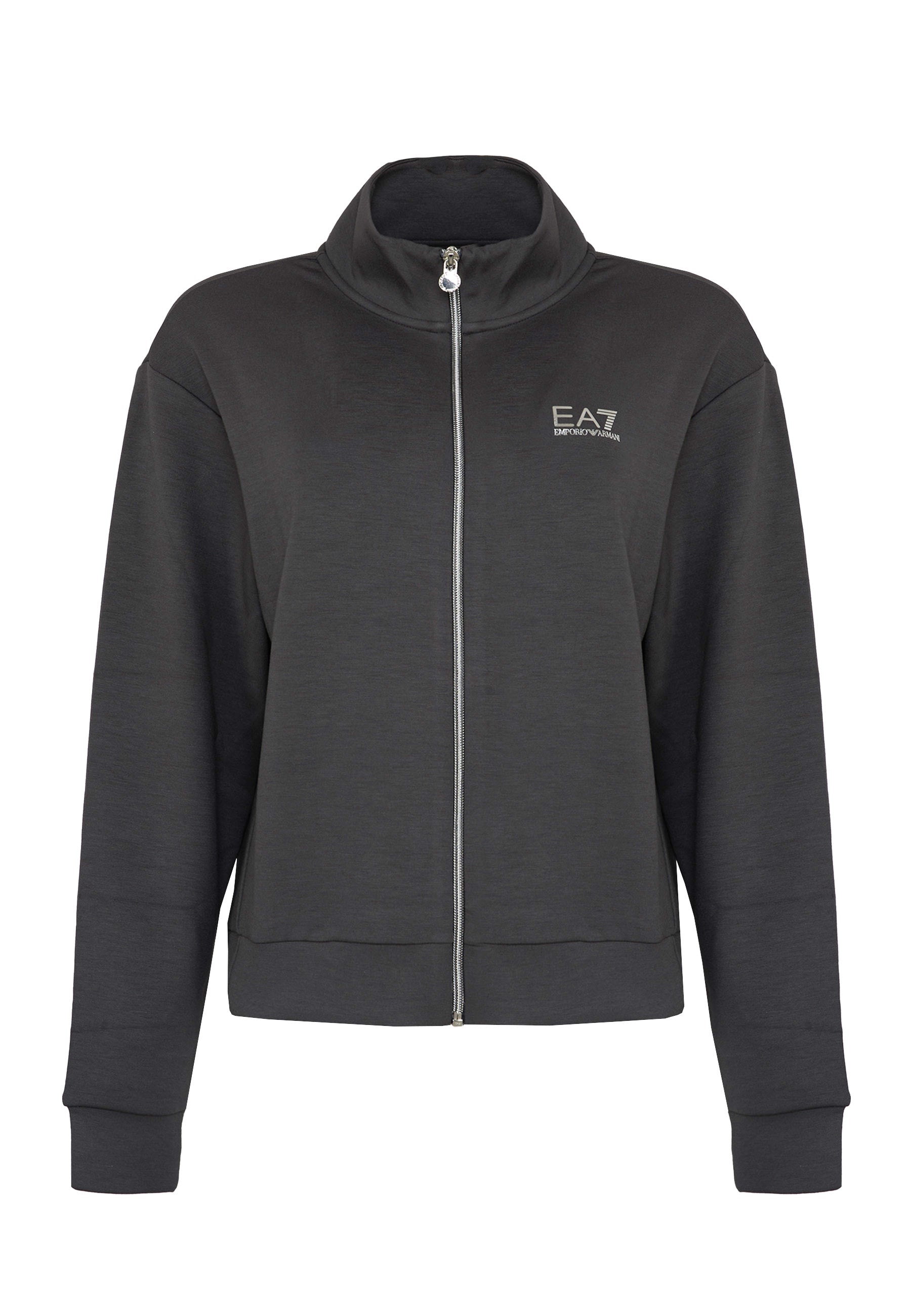 Felpa regular fit con chiusura a zip intera gray pinstripe
