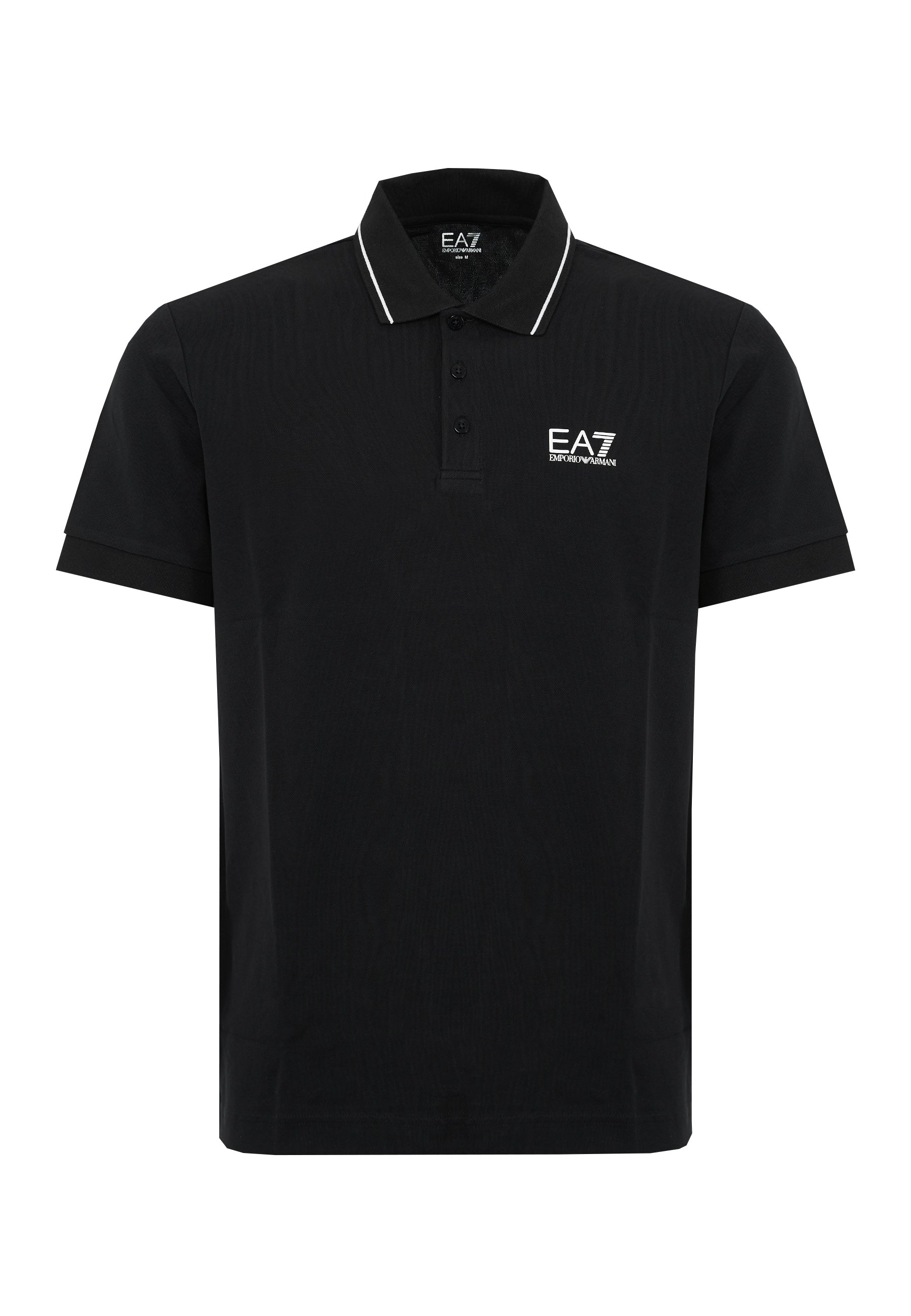 Polo Core Identity in piquet di cotone stretch Black