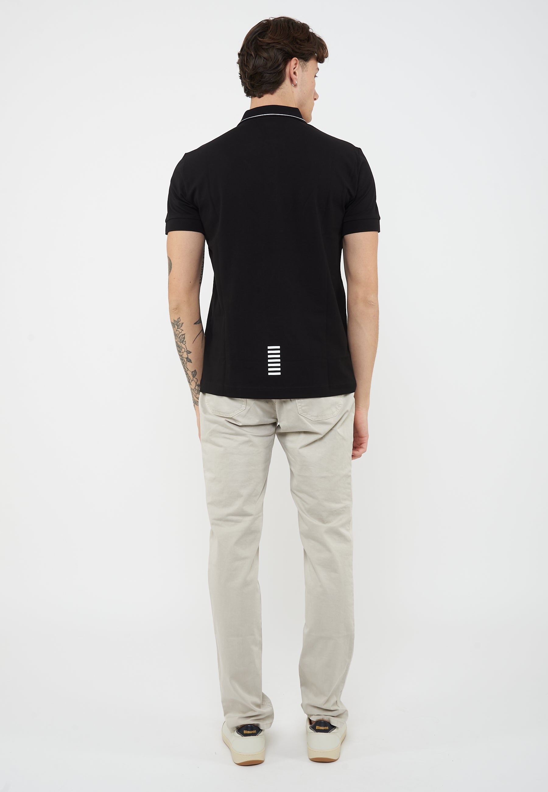 Polo Core Identity in piquet di cotone stretch Black