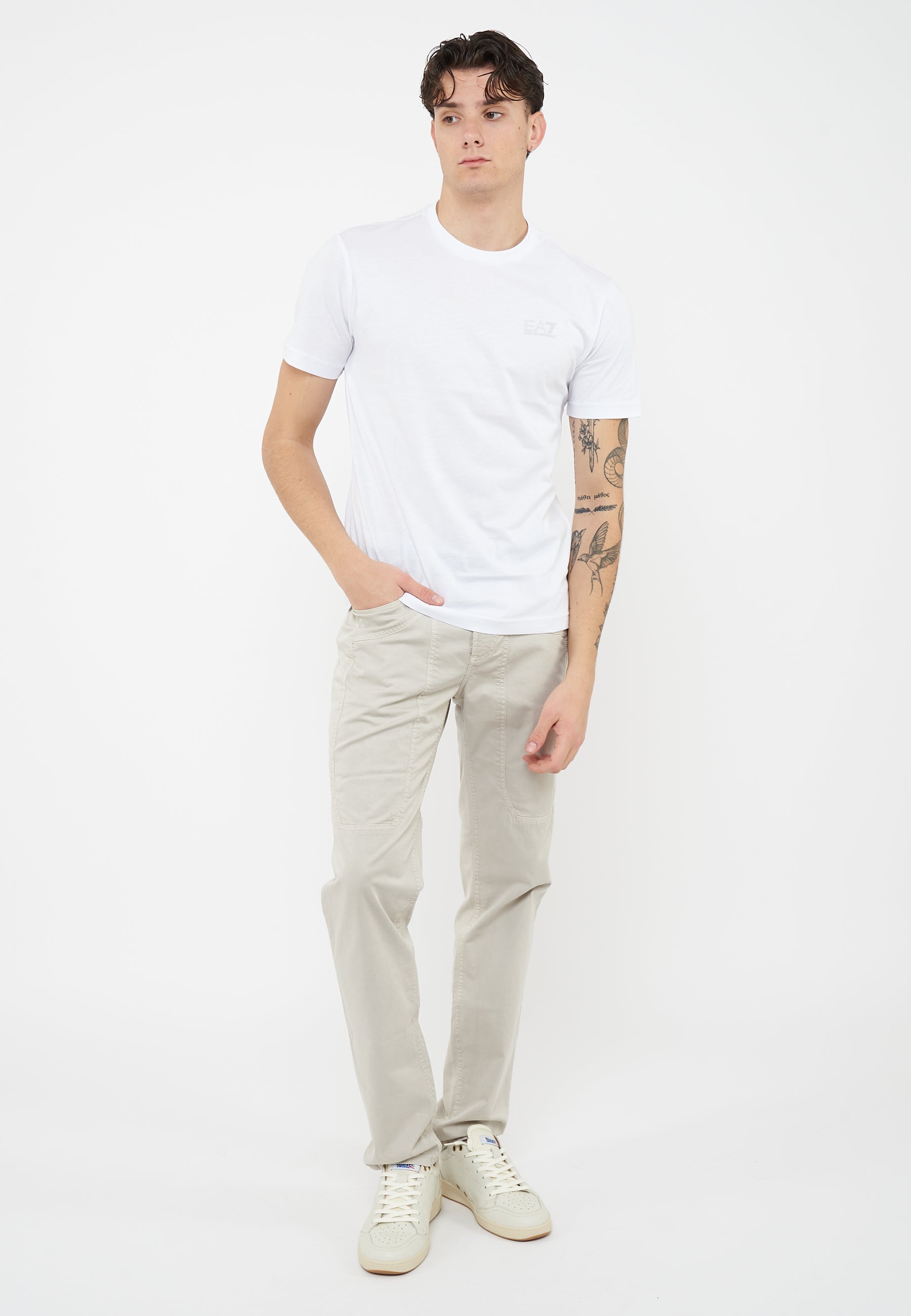 T-shirt Core Identity in cotone Pima White