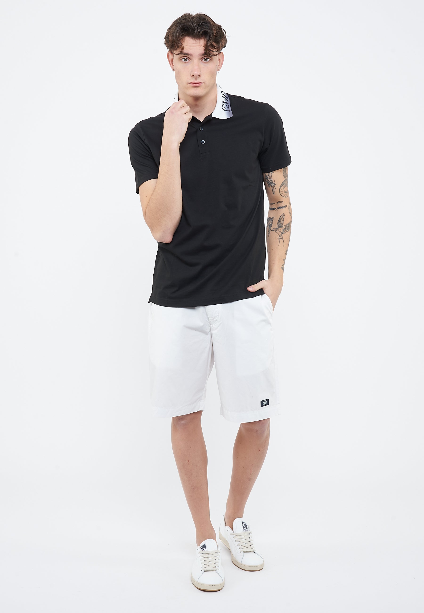 Polo Jersey di cotone Black