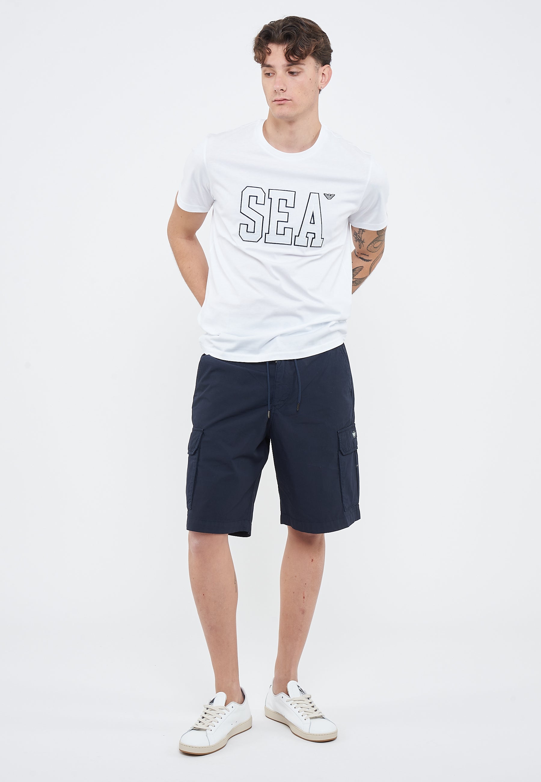 Bermuda Emporio Armani Swimwear Cargo Blue