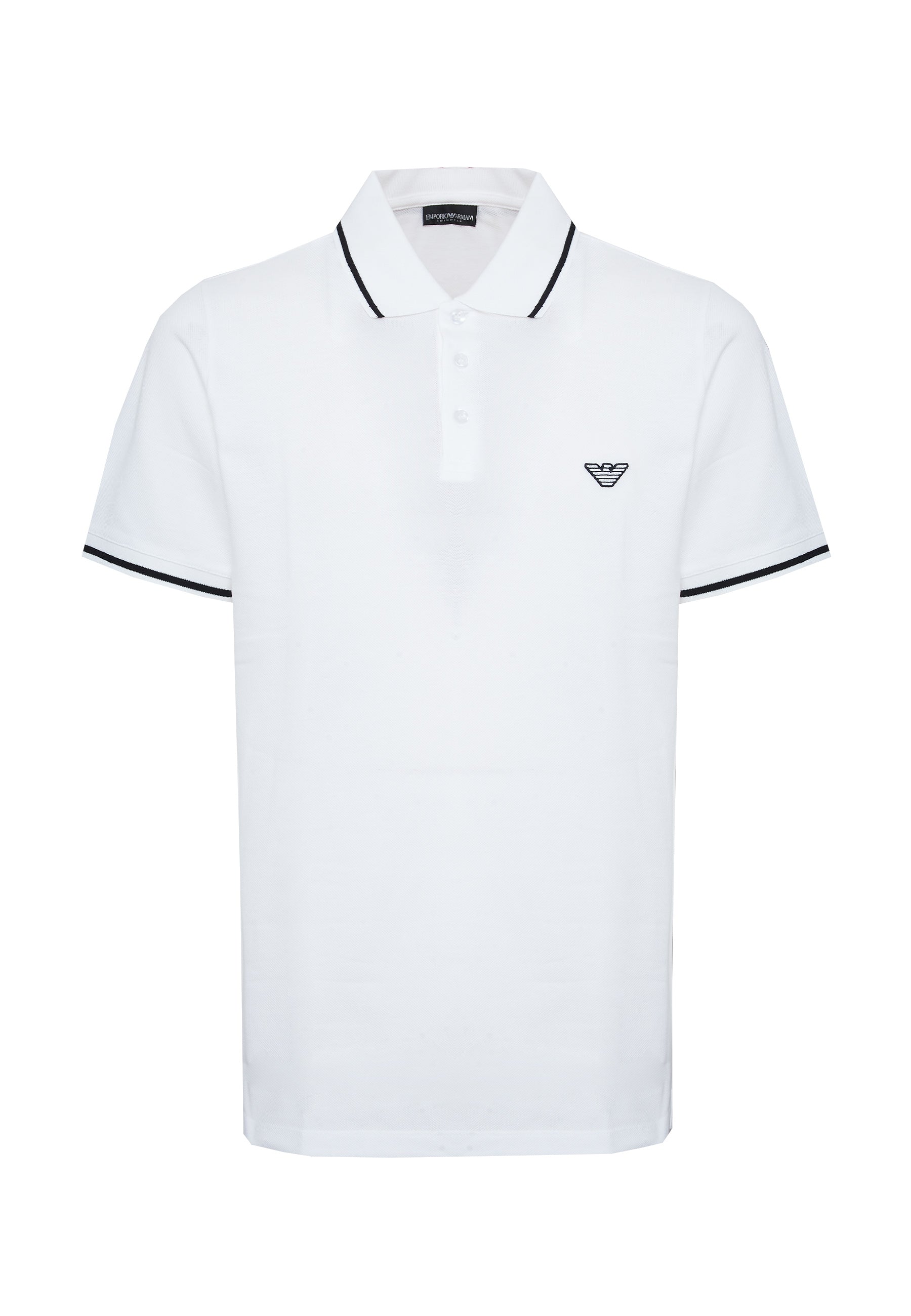 Polo Emporio Armani Swimwear Leggero Piquet White