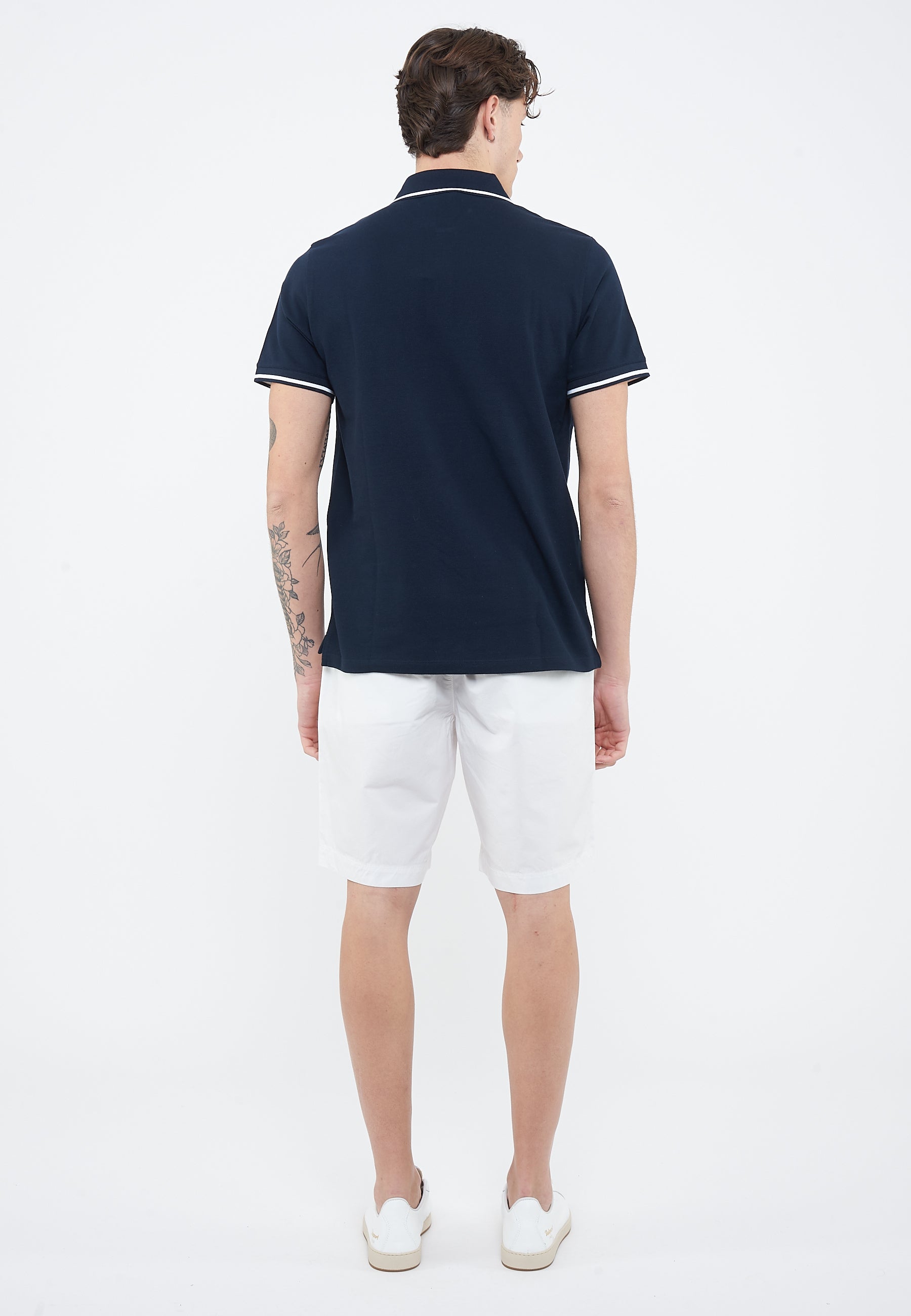 Polo Emporio Armani Swimwear Leggero Piquet Blue