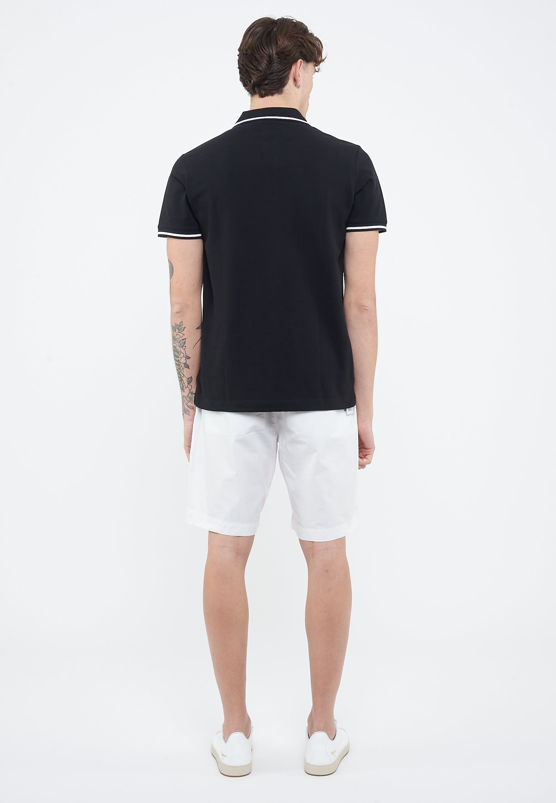 Polo Emporio Armani Swimwear Leggero Piquet Black