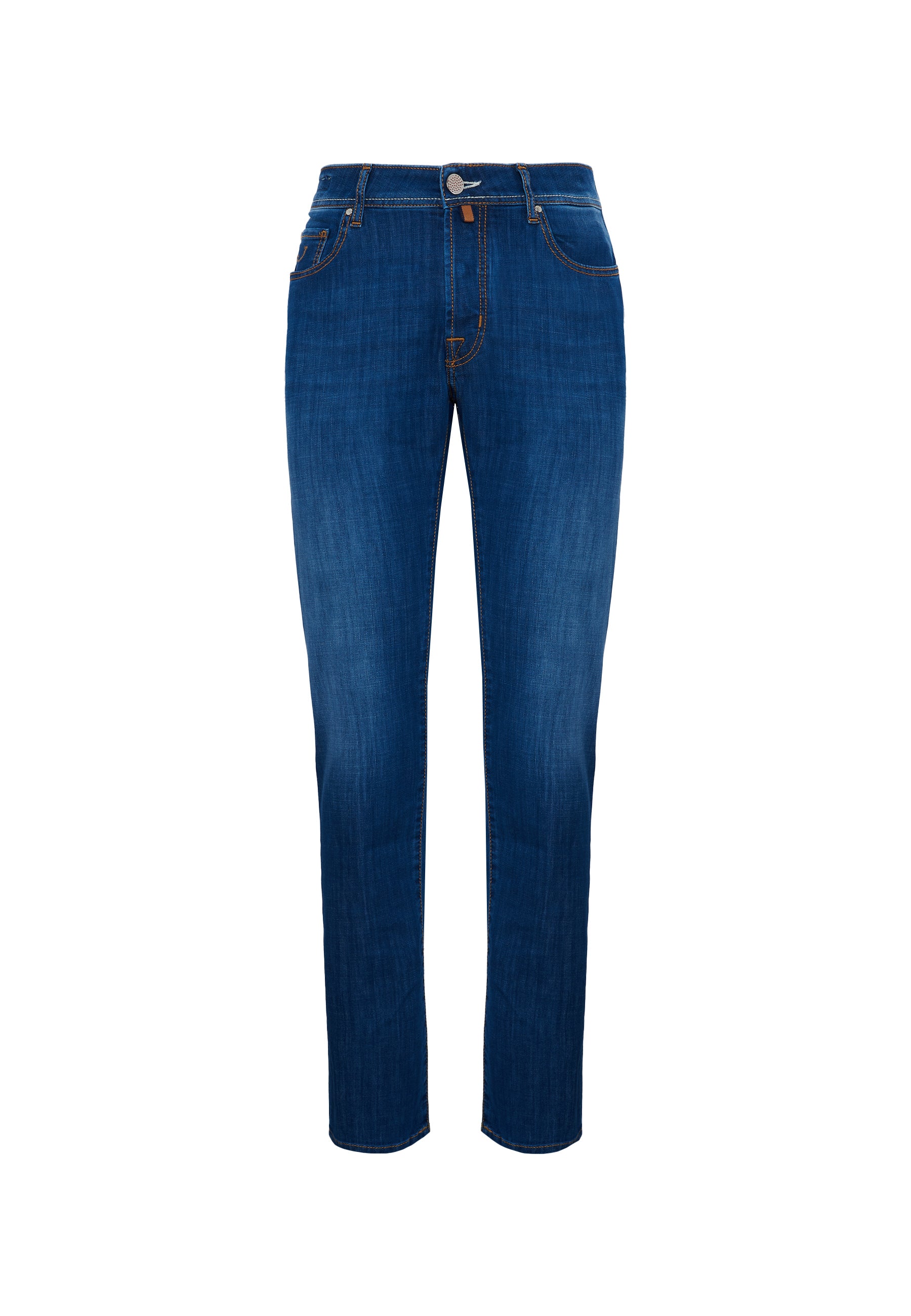 Jeans 5 tasche Bard regular-slim in denim super stretch blu medio lavaggio vintage
