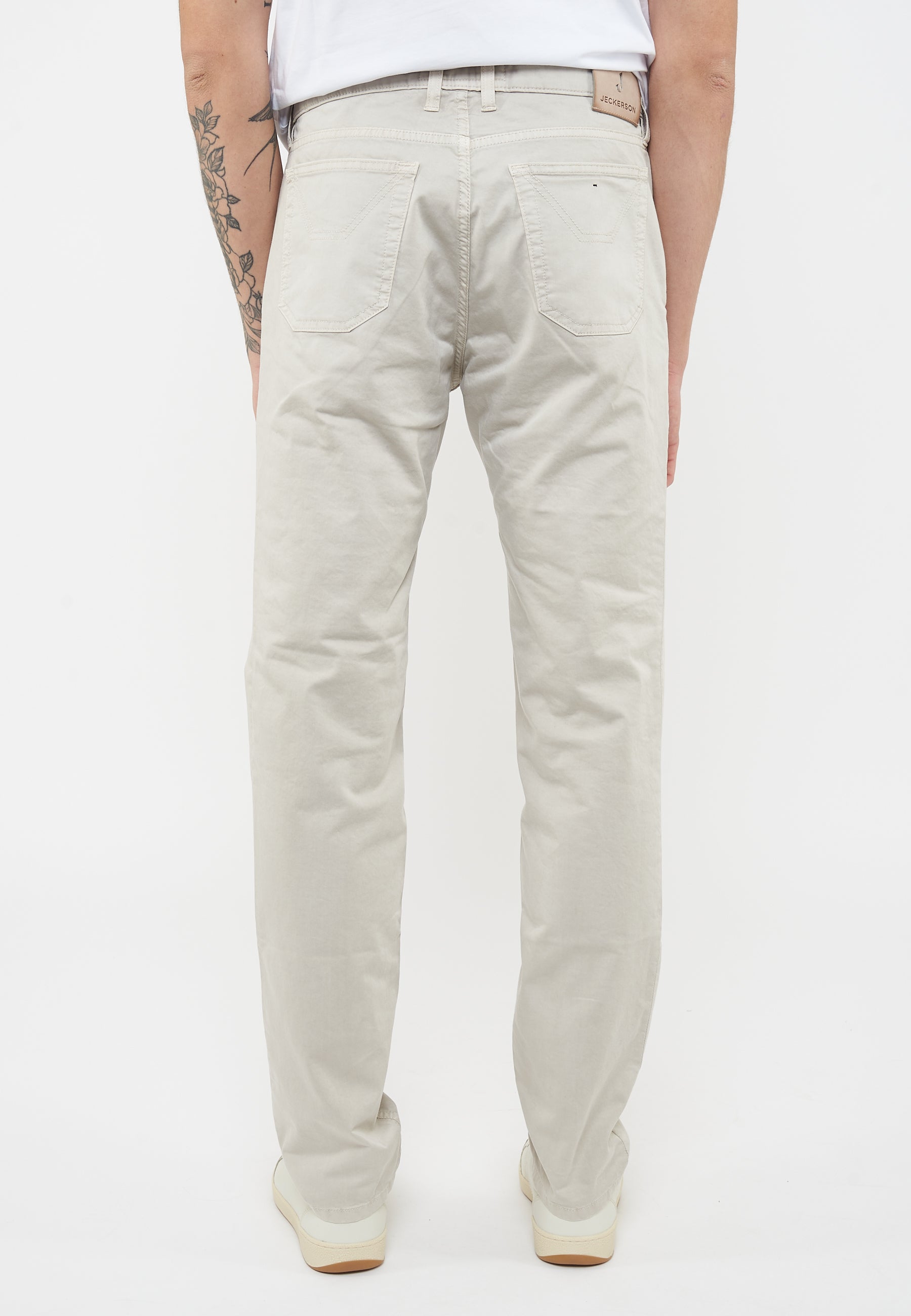 Pantalone JOHN - 5 Tasche Toppa Slim Fit Grigio Cemento